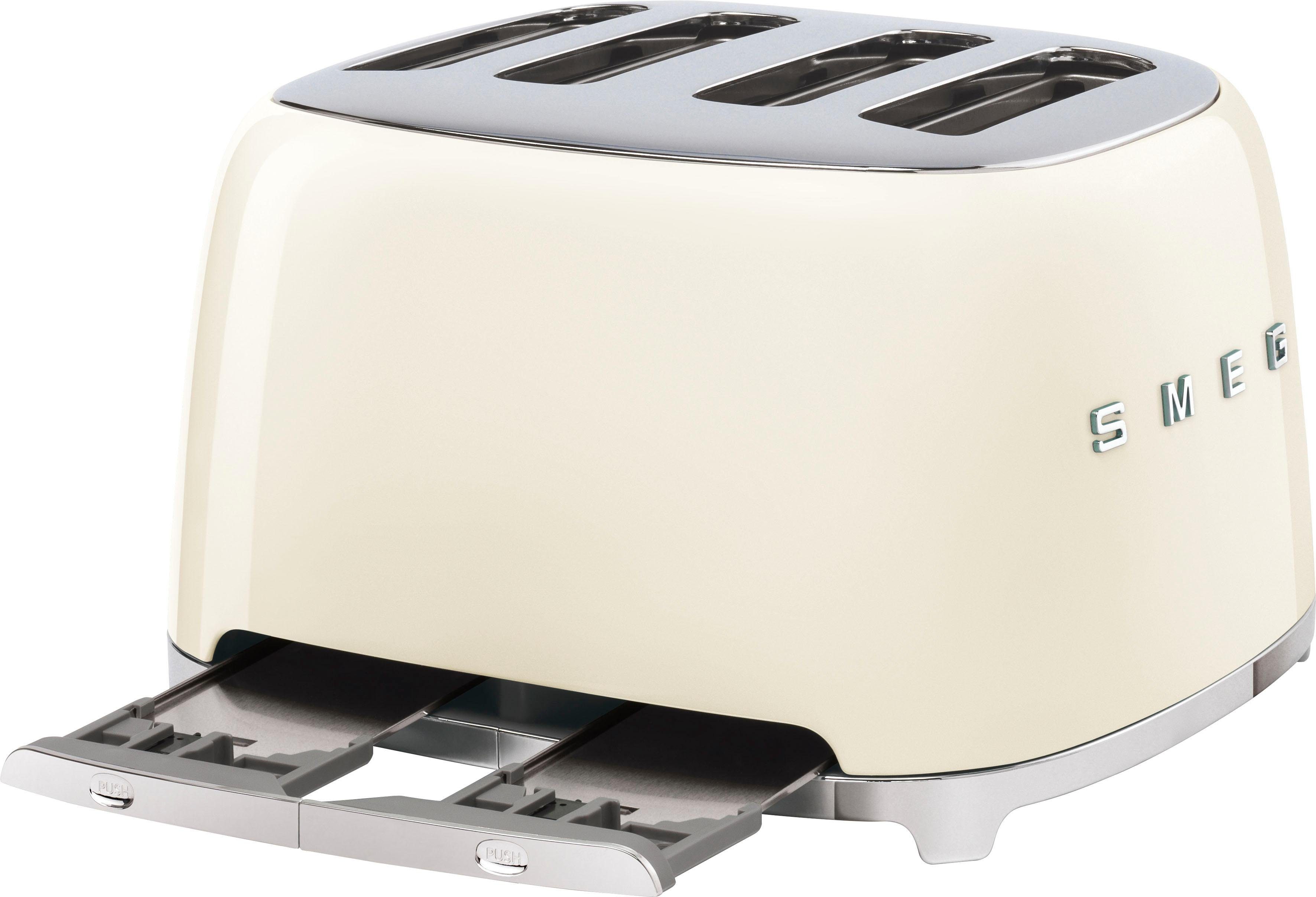 Smeg Toaster TSF03CREU, 4 kurze Schlitze, 3000 W