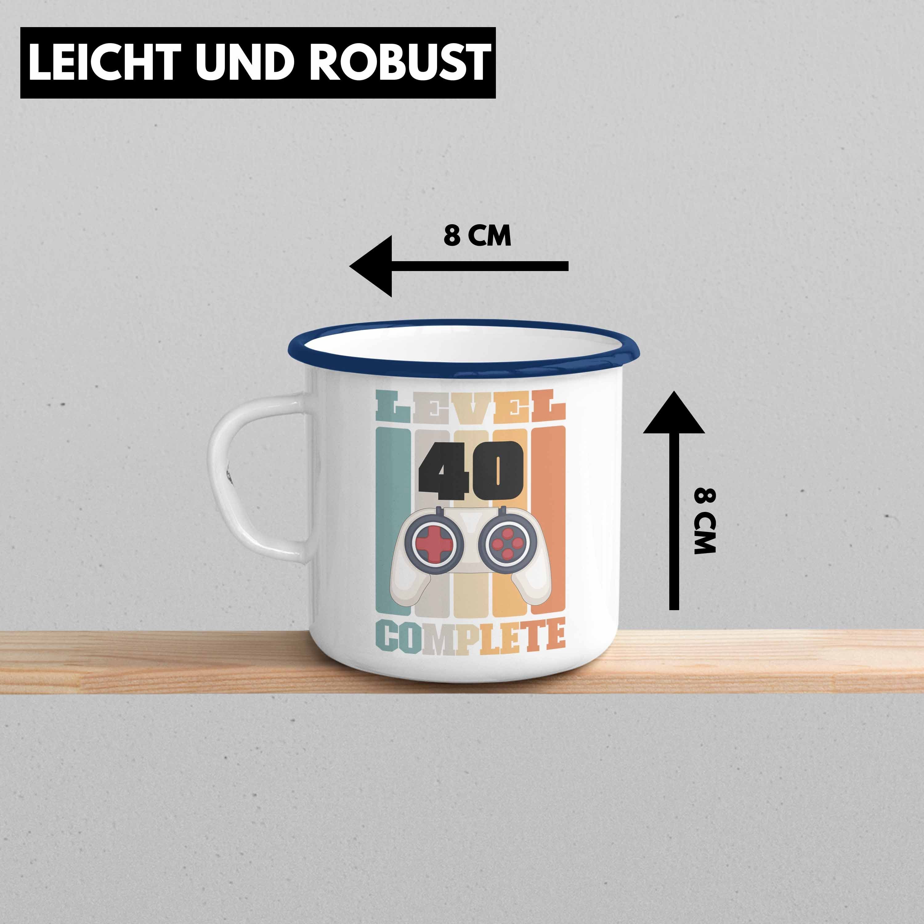 Emaille Trendation Lustig Gamer Vater Geschenke Geschenkidee Geburtstag Mann Thermotasse - Männer Blau Mutter 40 Geschenke 40. Trendation Geschenk Tasse 40er