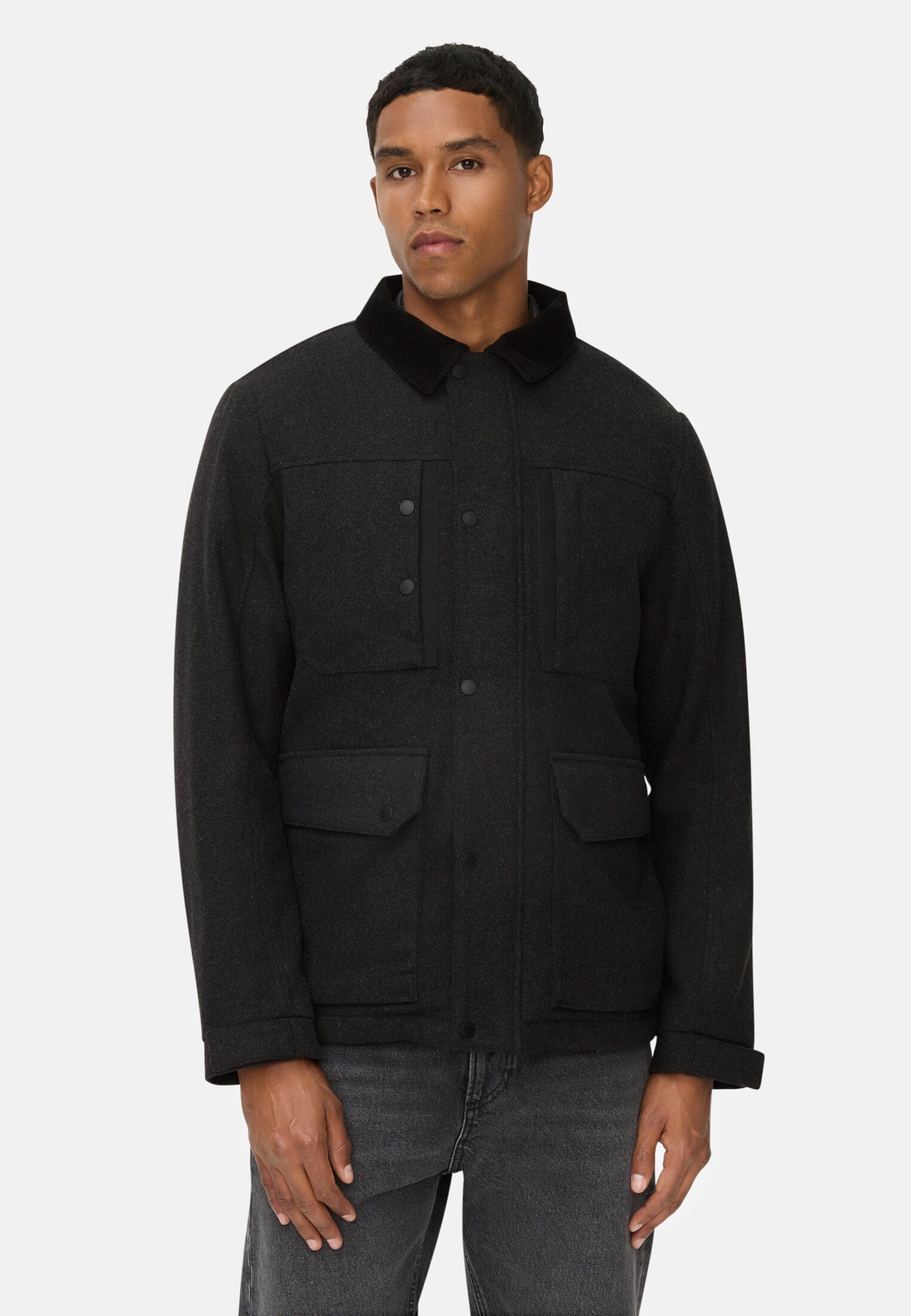 camel active Winterjacke Jacke mit Brusttasche Langarm