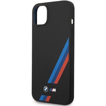 BMW Handyhülle Case iPhone 14 Plus Silikon Tricolor schwarz 6,7 Zoll, Kantenschutz