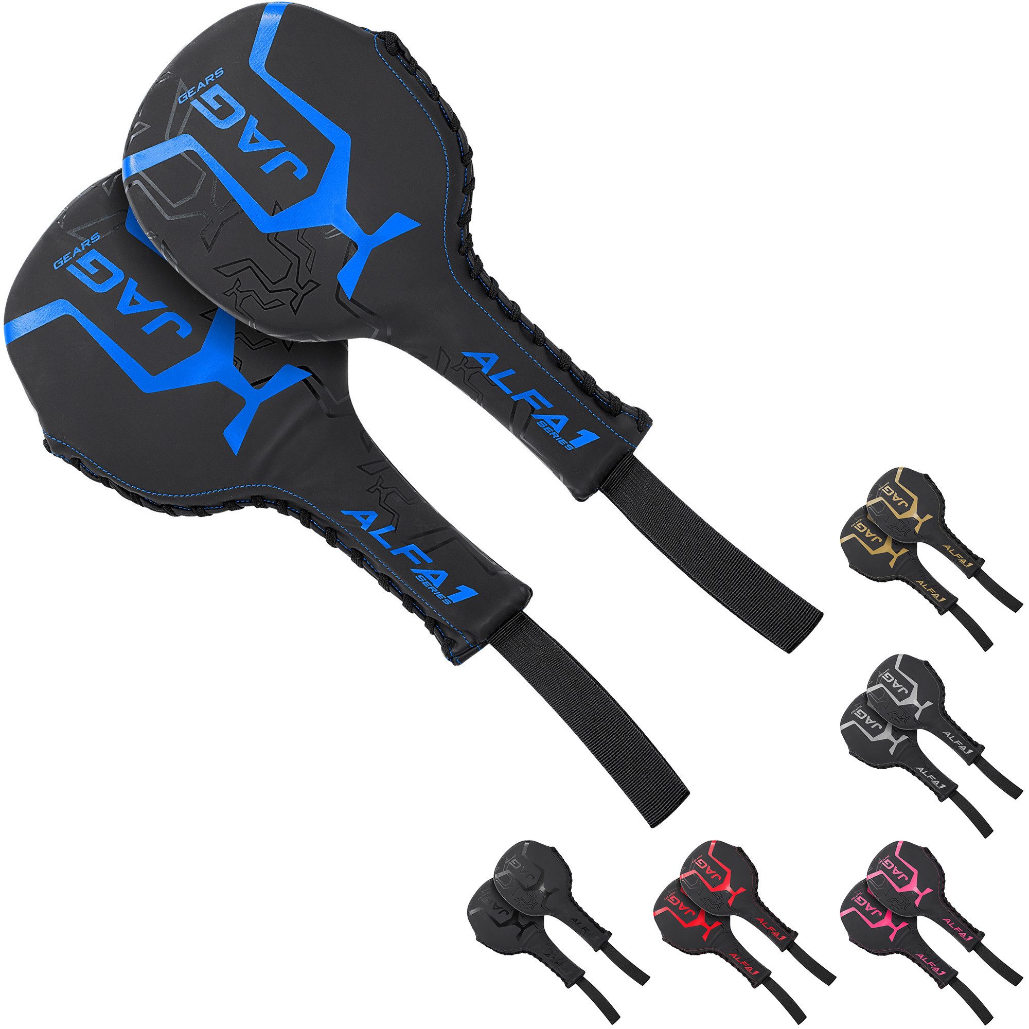 JAG GEARS Boxsack Schlagpolster für Boxen, MMA, Kickboxen, Muay Thai, Trainingspolster (Set, Padeltraining (Schläger), Verstärkter Nylon-Handgelenk-Strap für sicheren Halt • Leichtes Design