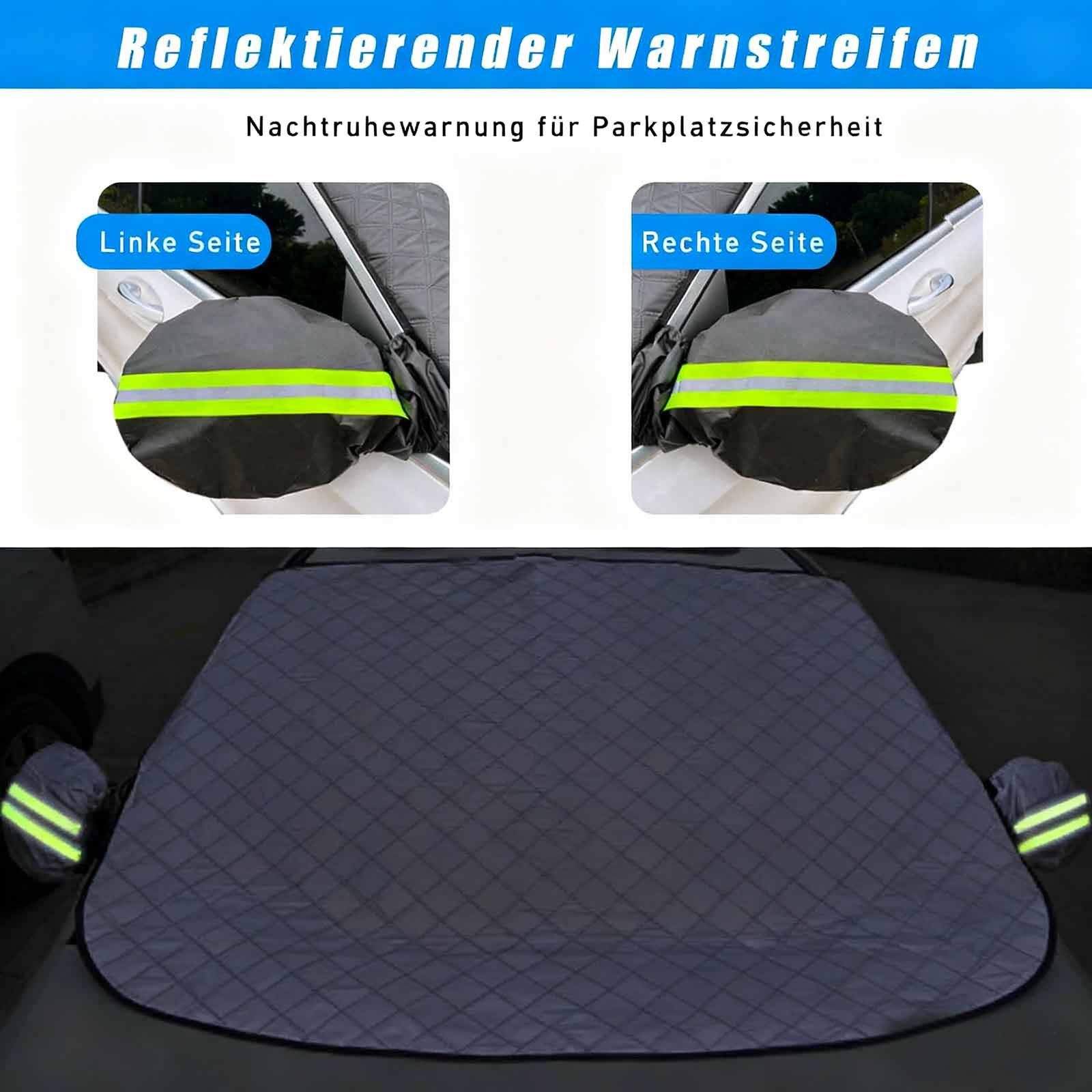 REDOM Windshield Cover, Car Protective Cover, 148 x 120 cm (Four-layer structure with insulating, tear-resistant aluminum foil, 1 pc., double-ear design with 9 magnets and hooks), frost cover suitable for cars and SUVs