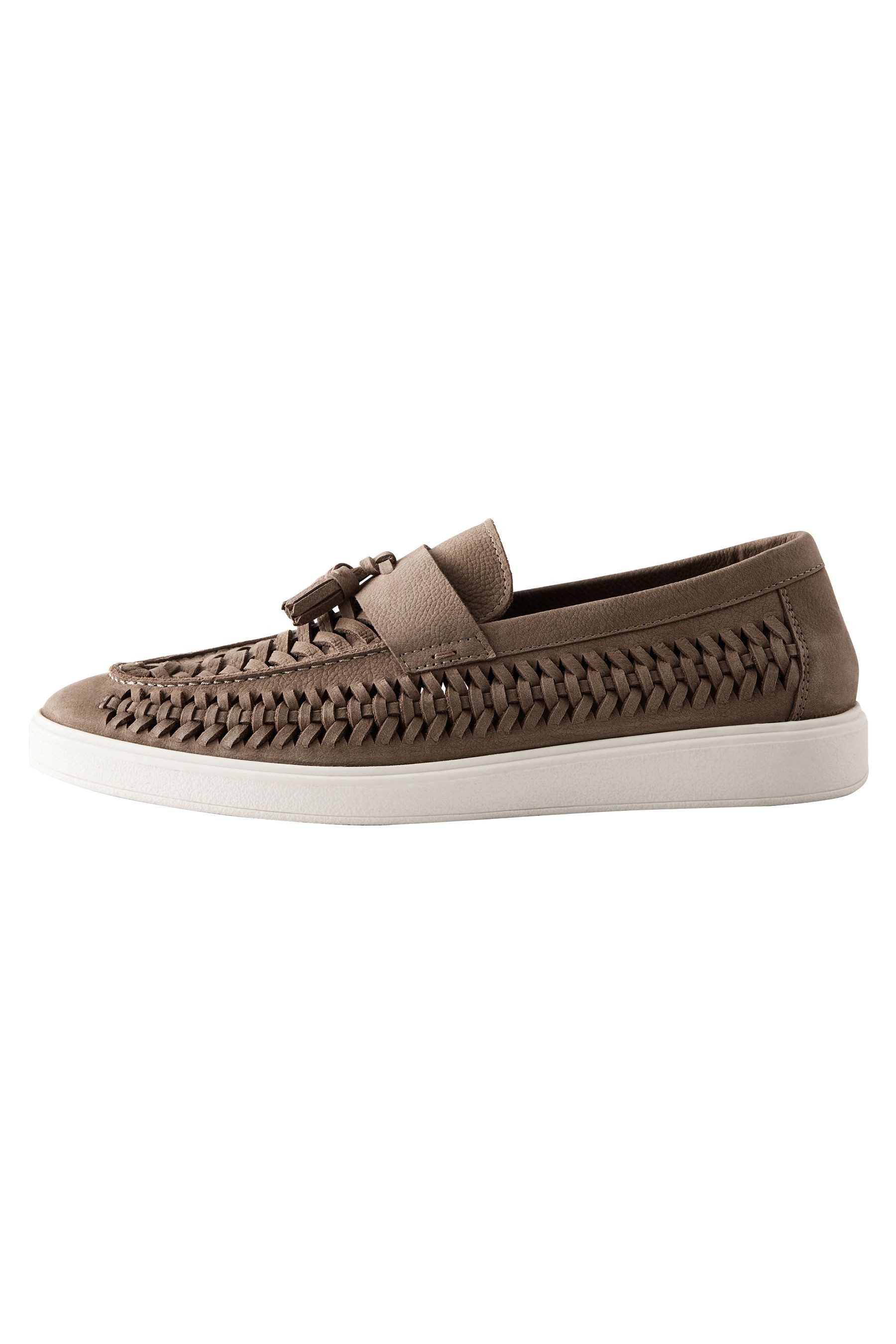 Next Cupsole-Slipper aus Leder in Flechtoptik günstig online kaufen