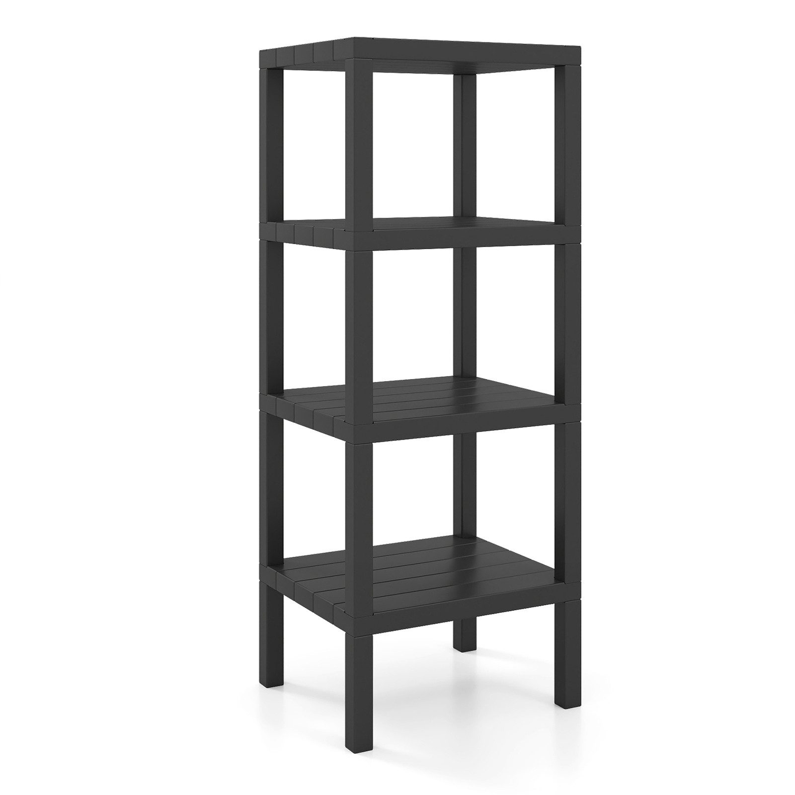COSTWAY Badregal stehend schmal Standregal Kunststoff, 4 stufig 38x32,5x99cm