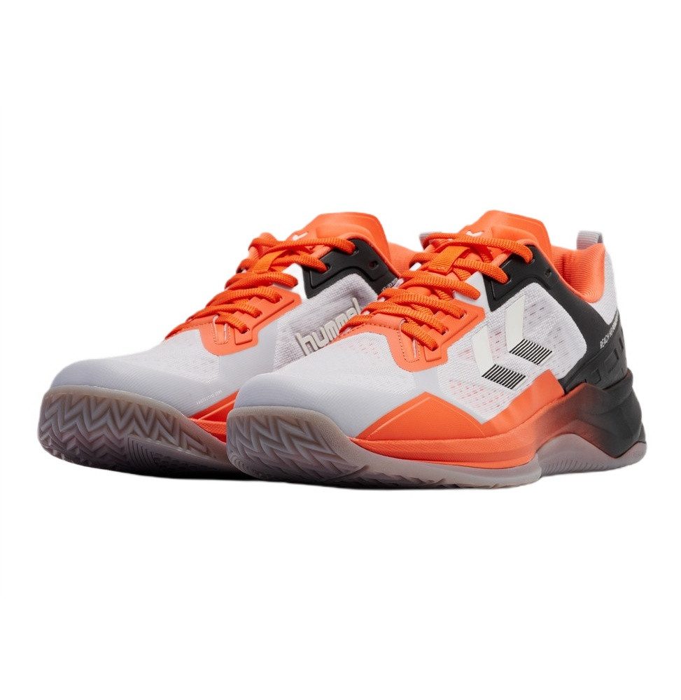hummel Hallen-Indoorschuhe HB Powerstrike Pro (Handball) weiss/orange/schwarz Badmintonschuh