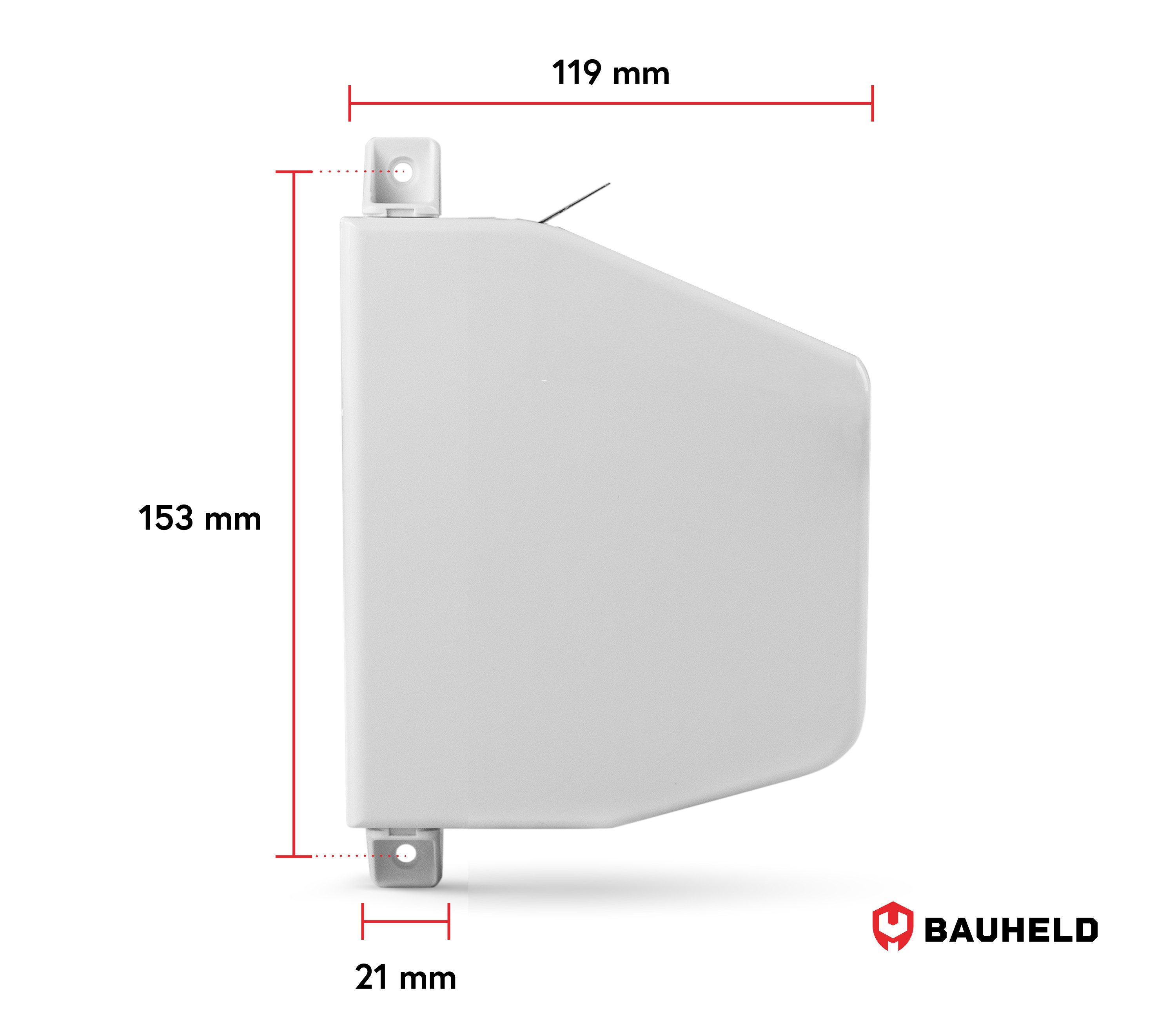 BAUHELD Rollladen-Schnurwickler Gurtwickler Rolladen Aufputz, Gurtbreite 4 mm, ohne Rollladenschur, mit Rollladenschnur, Lochabstand 153mm, Schnurbreite 4,0 - 4,5mm