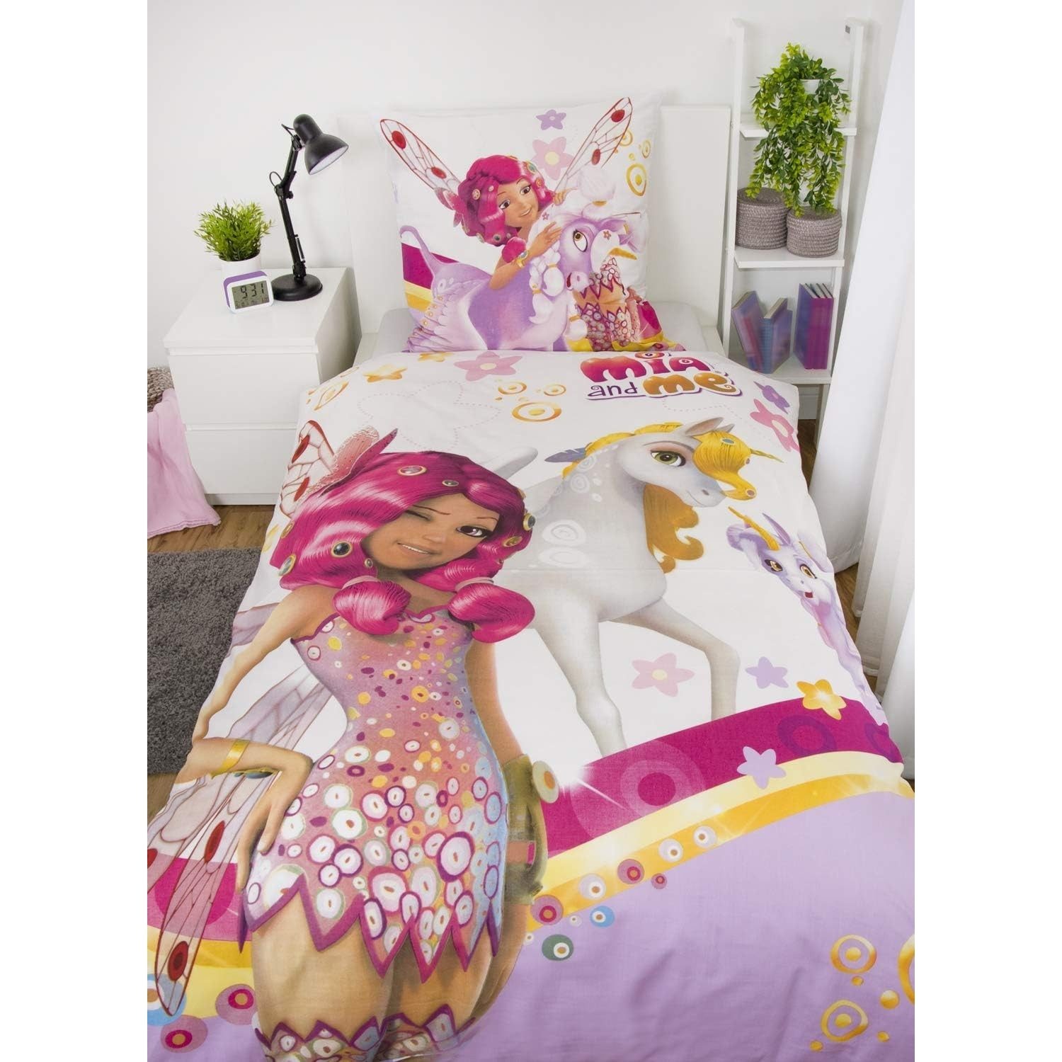 Herding Kinderbettwäsche MIA & ME Kinder Bettwäsche Set Einhorn Wendebettbezug Decke 135x200 c, Renforcé, 2 teilig, 100% Baumwolle – Bild 2 von 5