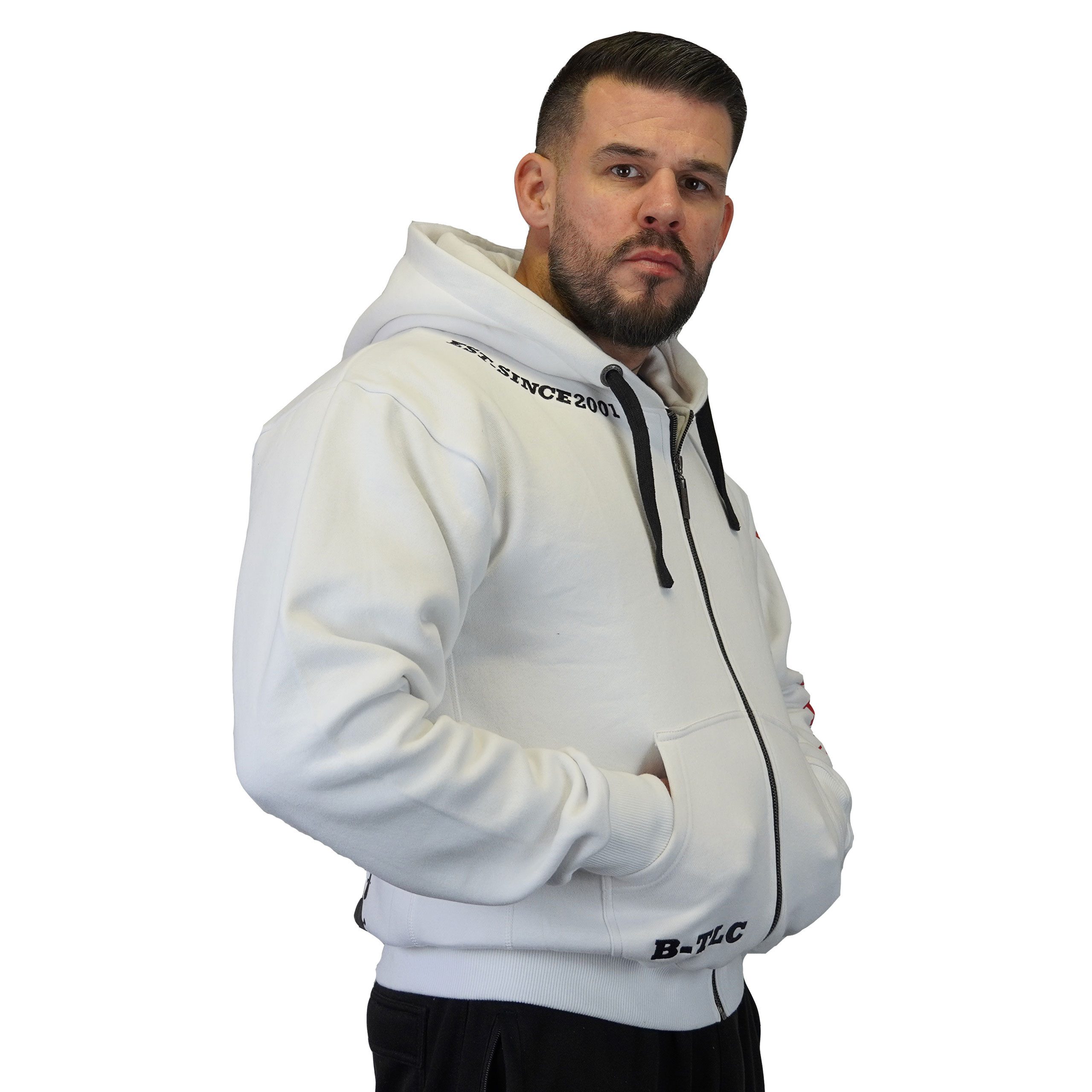 BRACHIAL THE LIFESTYLE COMPANY Kapuzensweatjacke Brachial Zip-Hoody "Gym" weiß/schwarz