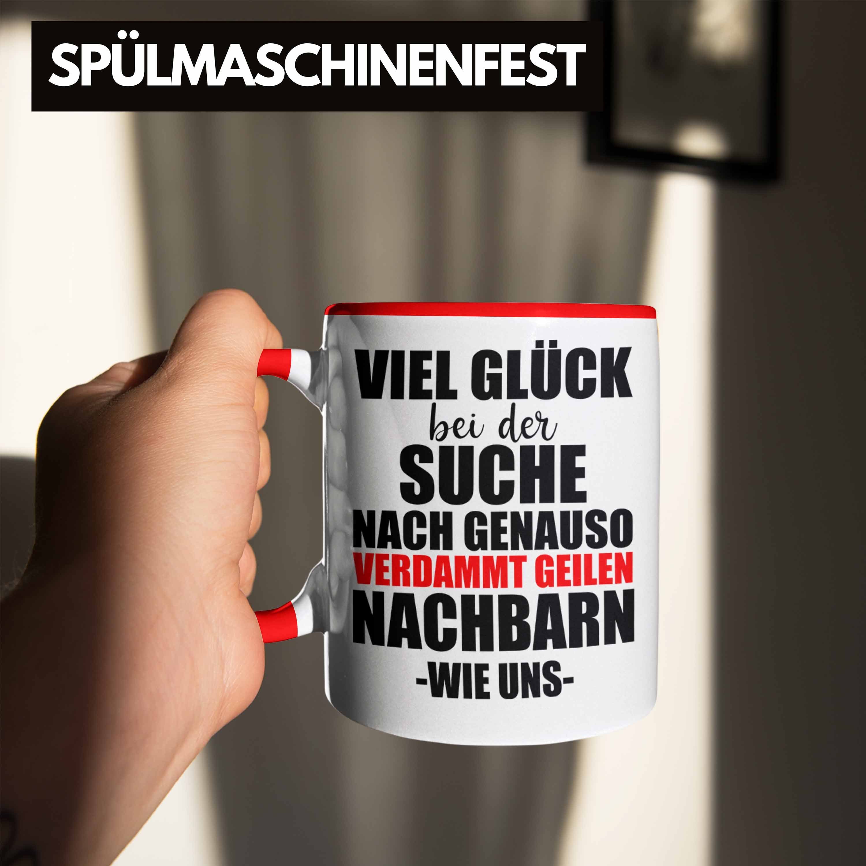 Nachbarin Nachbarn Bester Tasse Nachbar - Trendation - Abschiedsgeschenk Rot Nachbar Trendation Trendation Geschenk Tasse Abschied