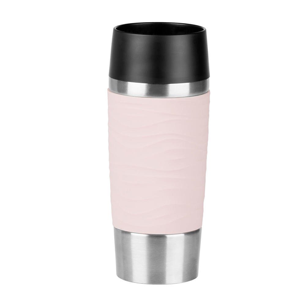 Emsa Thermobecher TRAVEL MUG Waves Puder-Rosa, 360 ml, Edelstahl pink