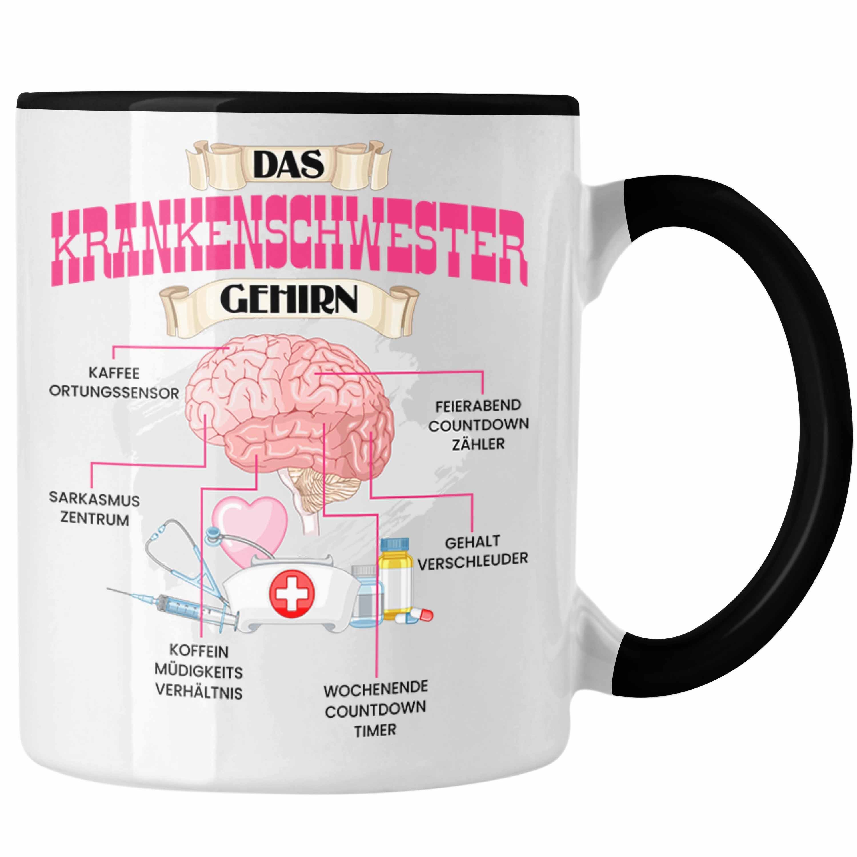 Trendation Tasse Trendation - Krankenschwester Tasse Lustiges Geschenk für Krankenhaus Schwarz
