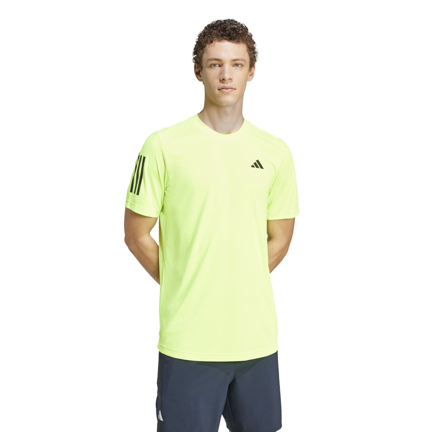 adidas Performance T-Shirt Club 3-Streifen limegrün Herren