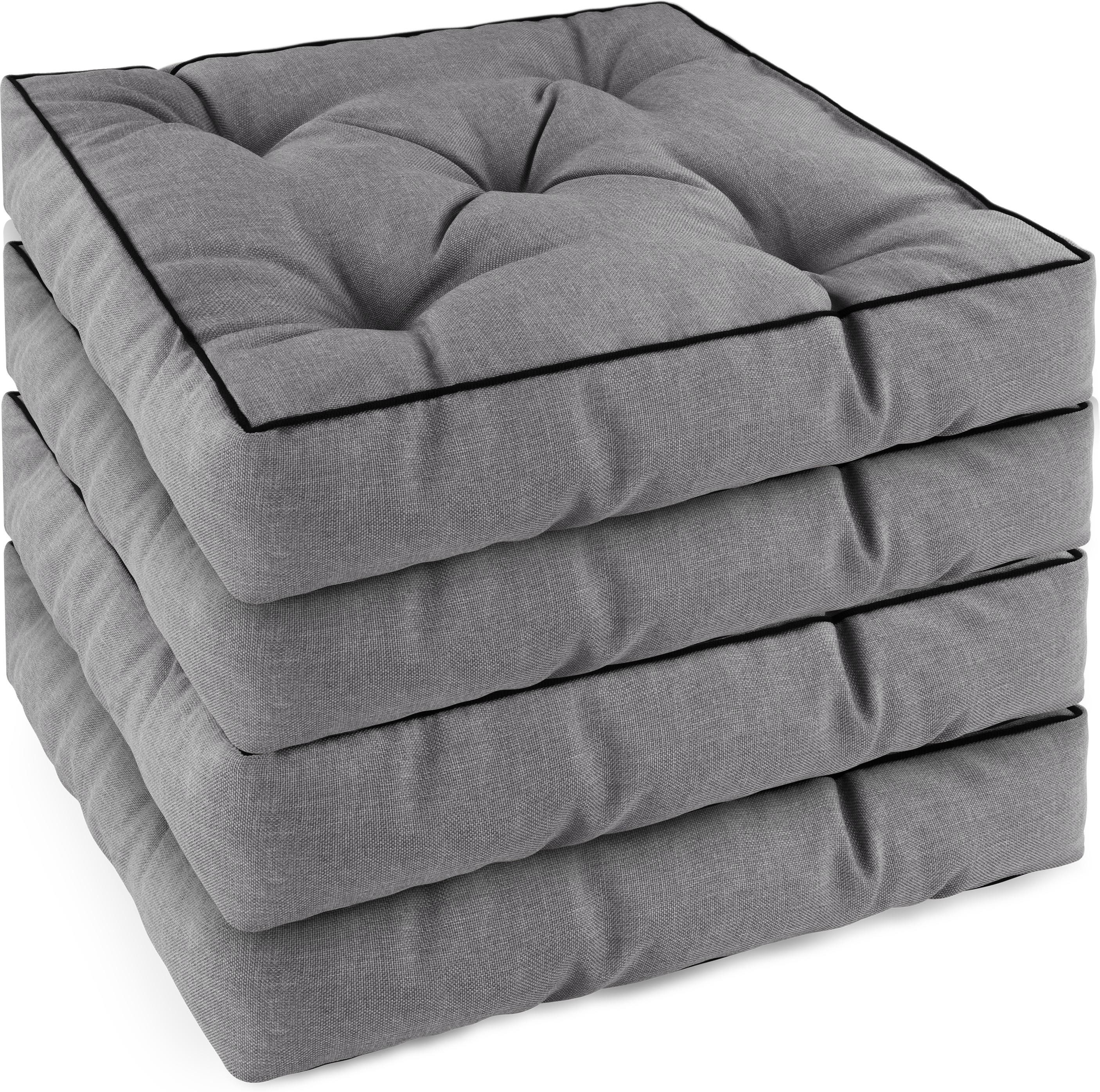 Aspero Sitzauflage 4 Stuhlkissen 45x45 cm Murcia, Gepolsterte Outdoor Auflage mit Steppung