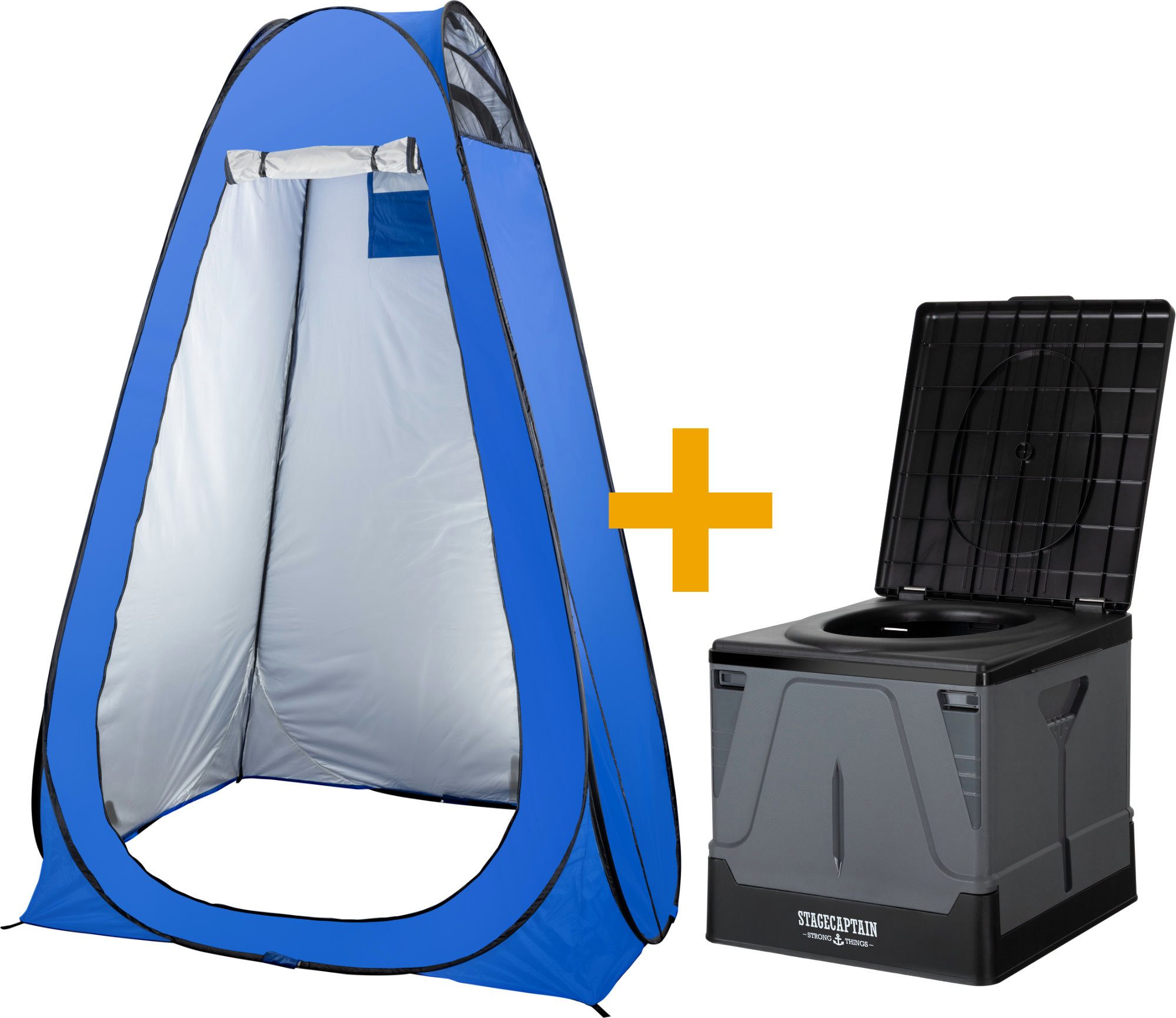 Stagecaptain Campingtoilette Quixie-3436 Privacy Toilet Set, (Quixie Privacy Set, 2-St., Inkl. klappbares Camping Klo und Туалетыzelt), Klappbares Camping Klo und Zelt für unterwegs und draußen
