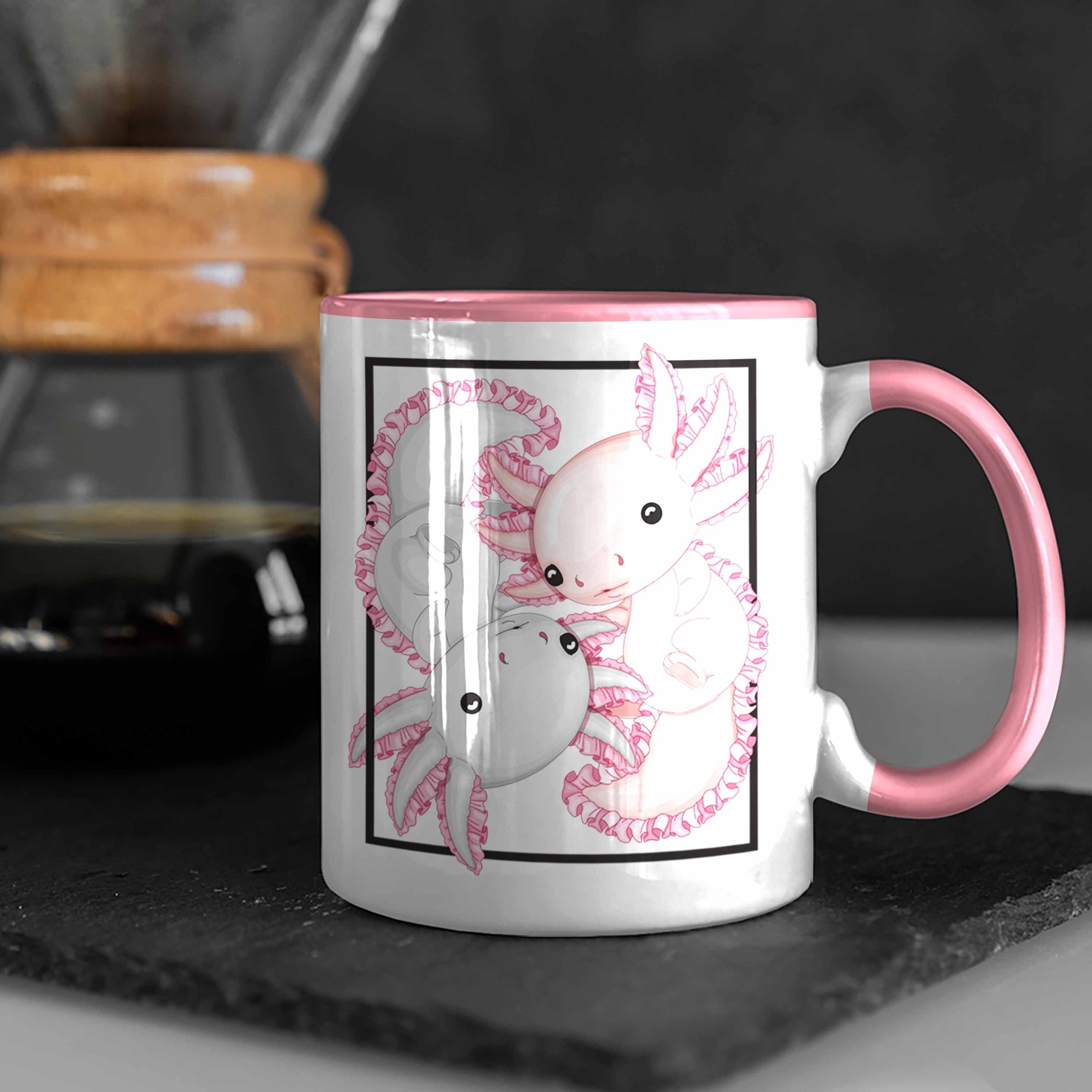 Rosa Tasse Trendation Besitzer Geschenk Axolotl Schwanzlurch Geschenkidee Tasse