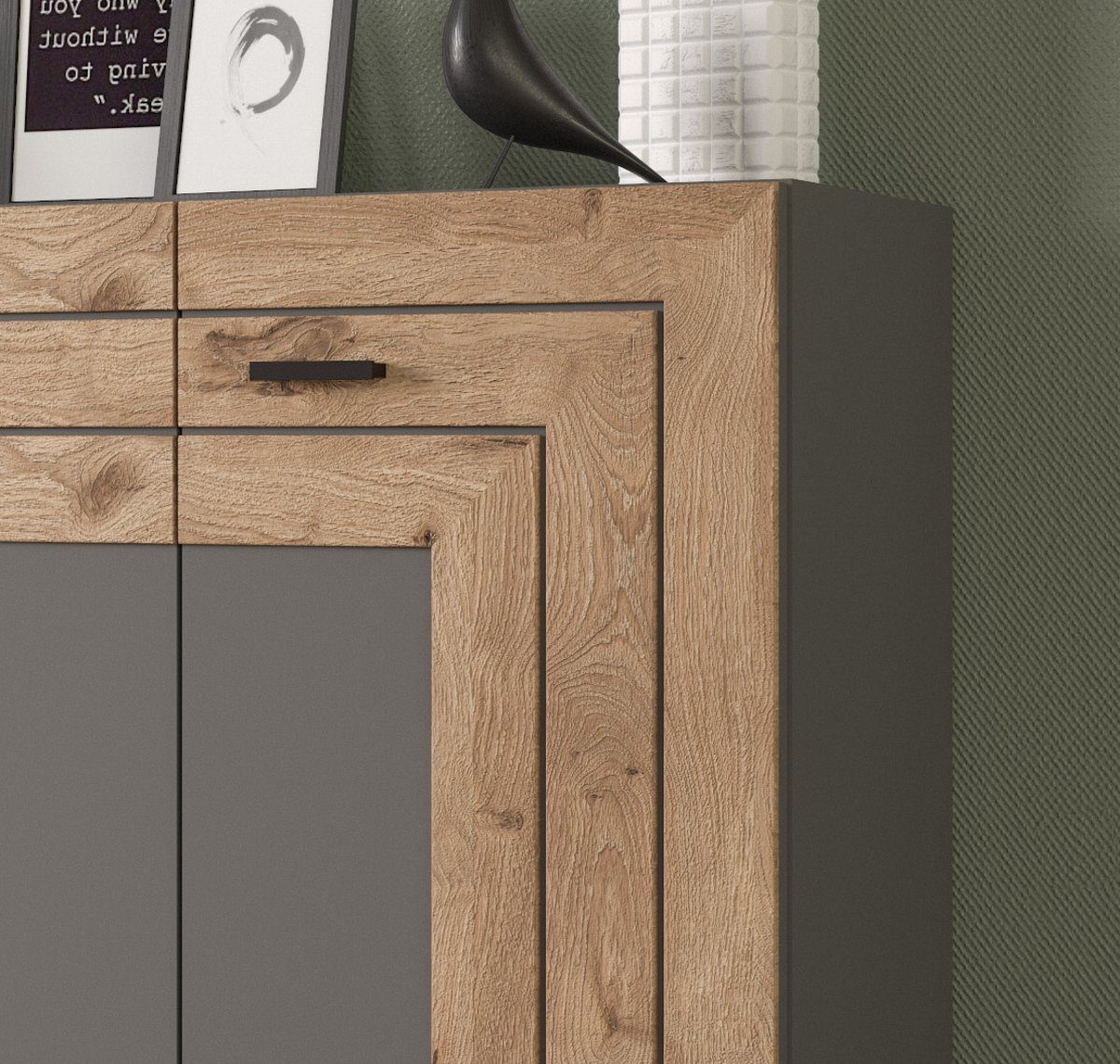 Inn.Furn Lowboard Freno (TV Unterschrank in Basalt grau, Breite 140 cm), mit viel Stauraum