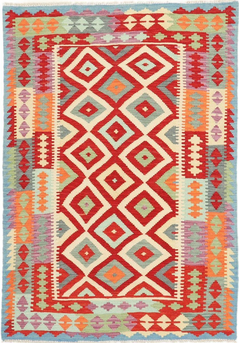 Orientteppich Kelim Afghan 128x182 Handgewebter Orientteppich, Nain Trading, rechteckig, Höhe: 3 mm