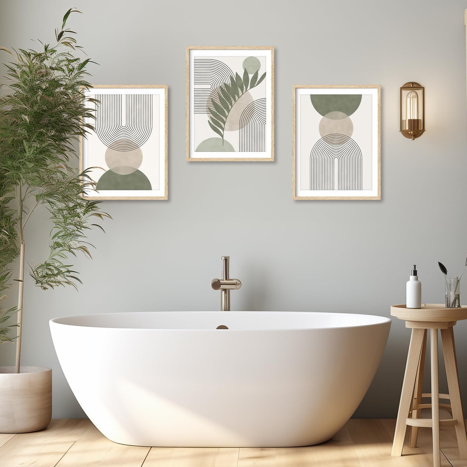 Minicloss Poster 3-teiliges Bohemian Poster Set, Grüne Pflanze Bilder, Ohne Rahmen, (3 St), Moderne Wandbilder, Wohnzimmer Schlafzimmer Deko