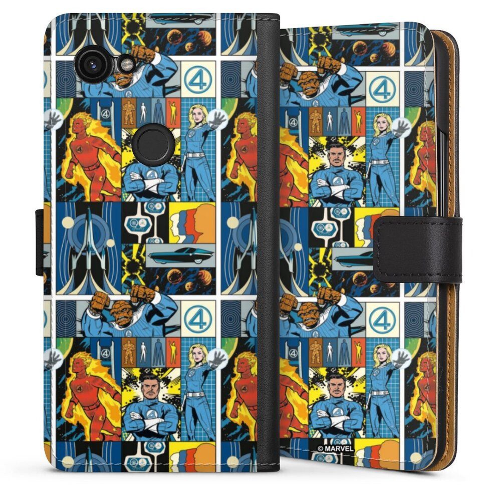 DeinDesign Handyhülle The Fantastic Four Pattern, Google Pixel 3a Hülle Handy Flip Case Wallet Cover Handytasche Leder