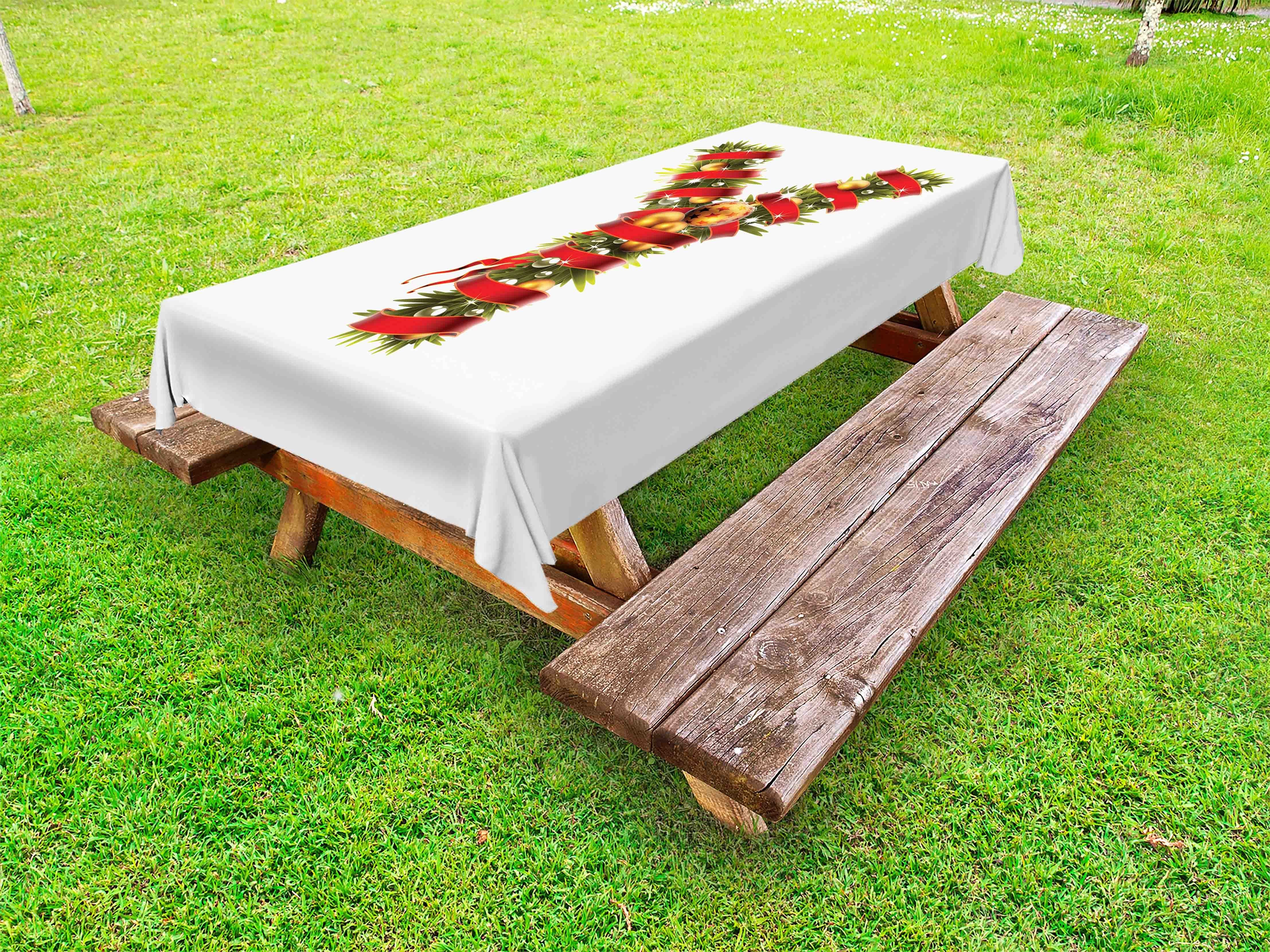 Motif waschbare Weihnachtsalphabet dekorative Picknick-Tischdecke, Tischdecke Brief Abakuhaus Y