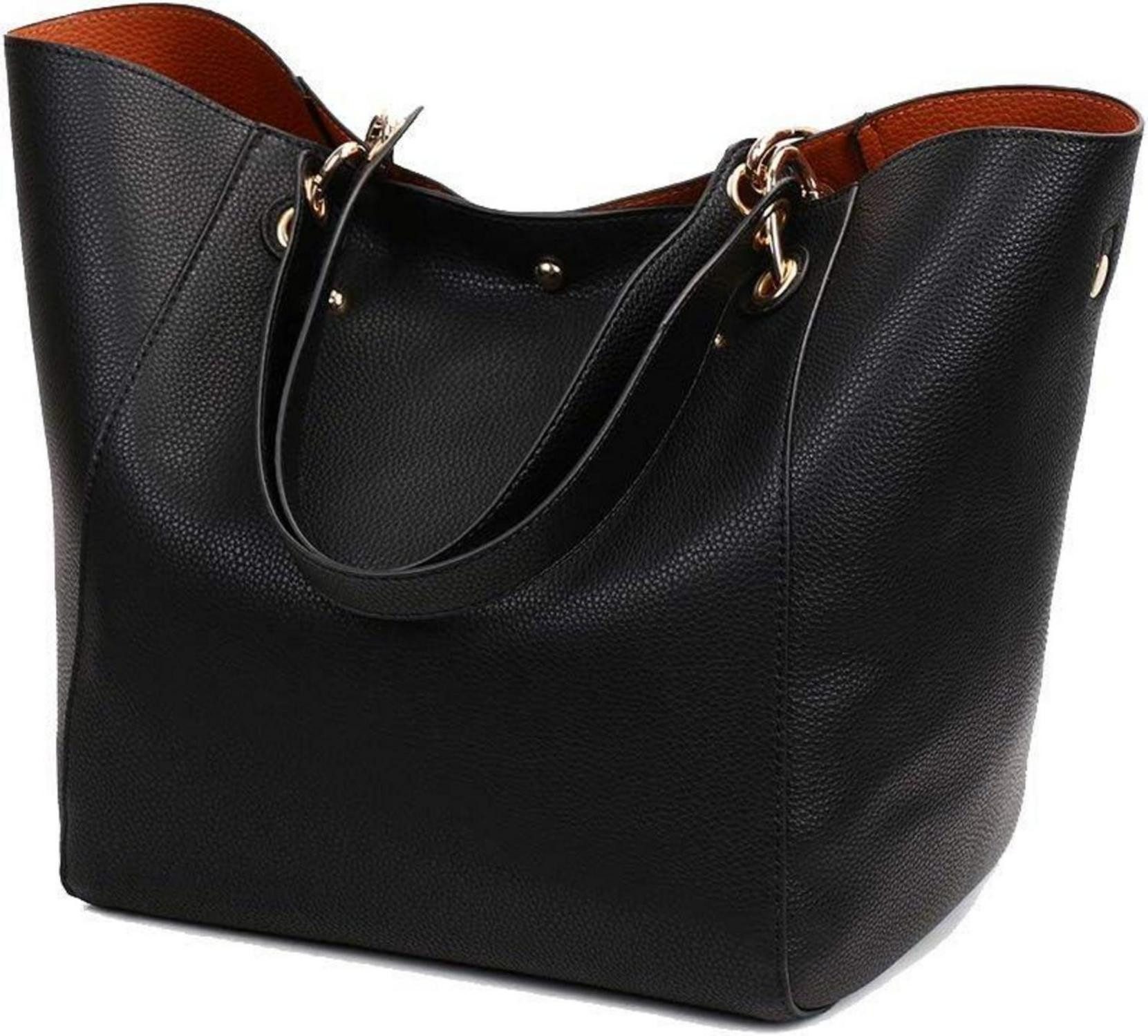 Shopper Damen 2-in-1 Shopper Schultertasche PU-Leder Hobo Handtasche Vintage