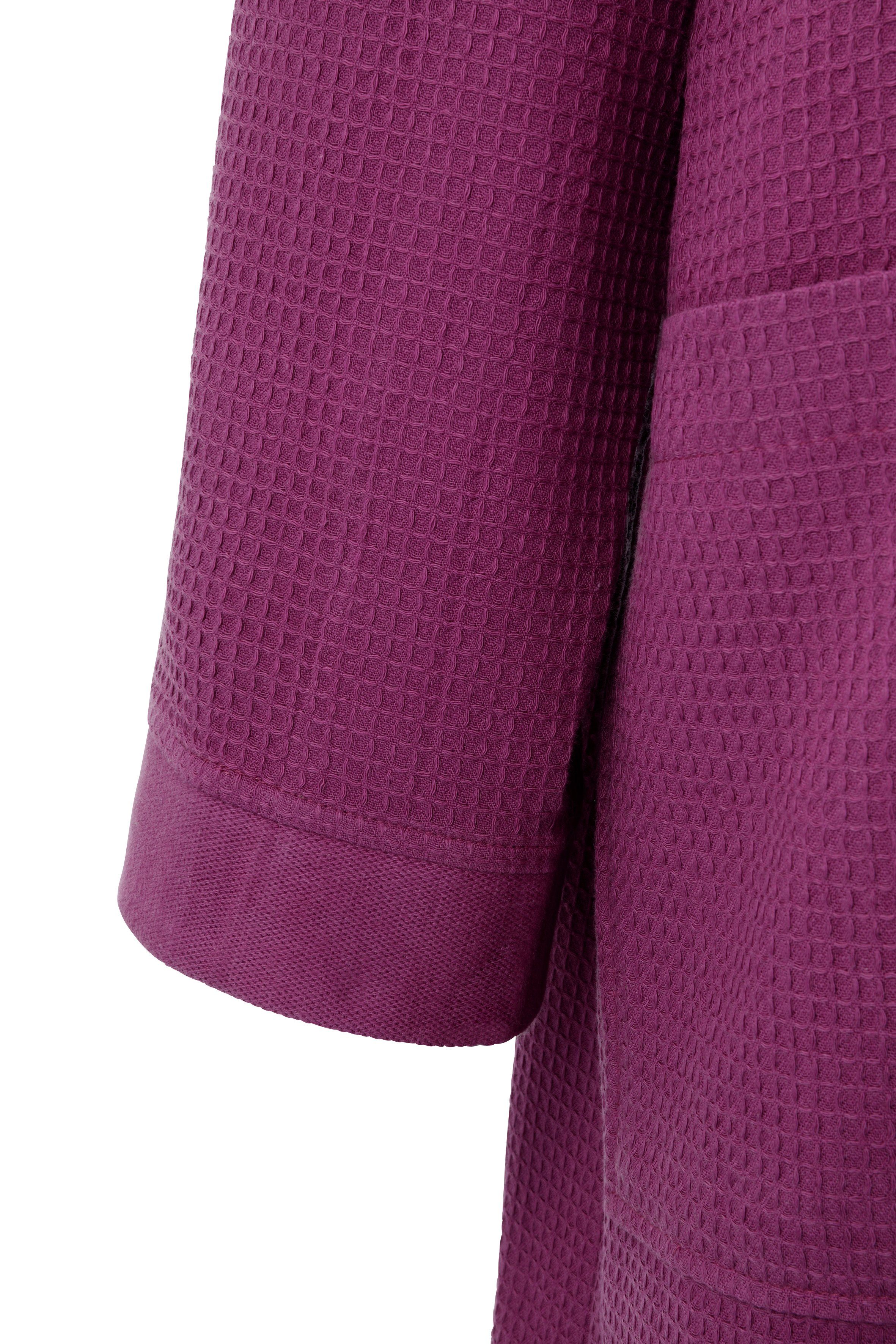 OTTO home Unisex-Bademantel Vanessa, ideal für Sauna & Spa, Hotelbademantel, Morgenmantel, Langform, Baumwolle, Kimono-Kragen, Gürtel, Taschen, Damen & Herren, Waffelpiqué, sehr leichte Qualität, S-3XL