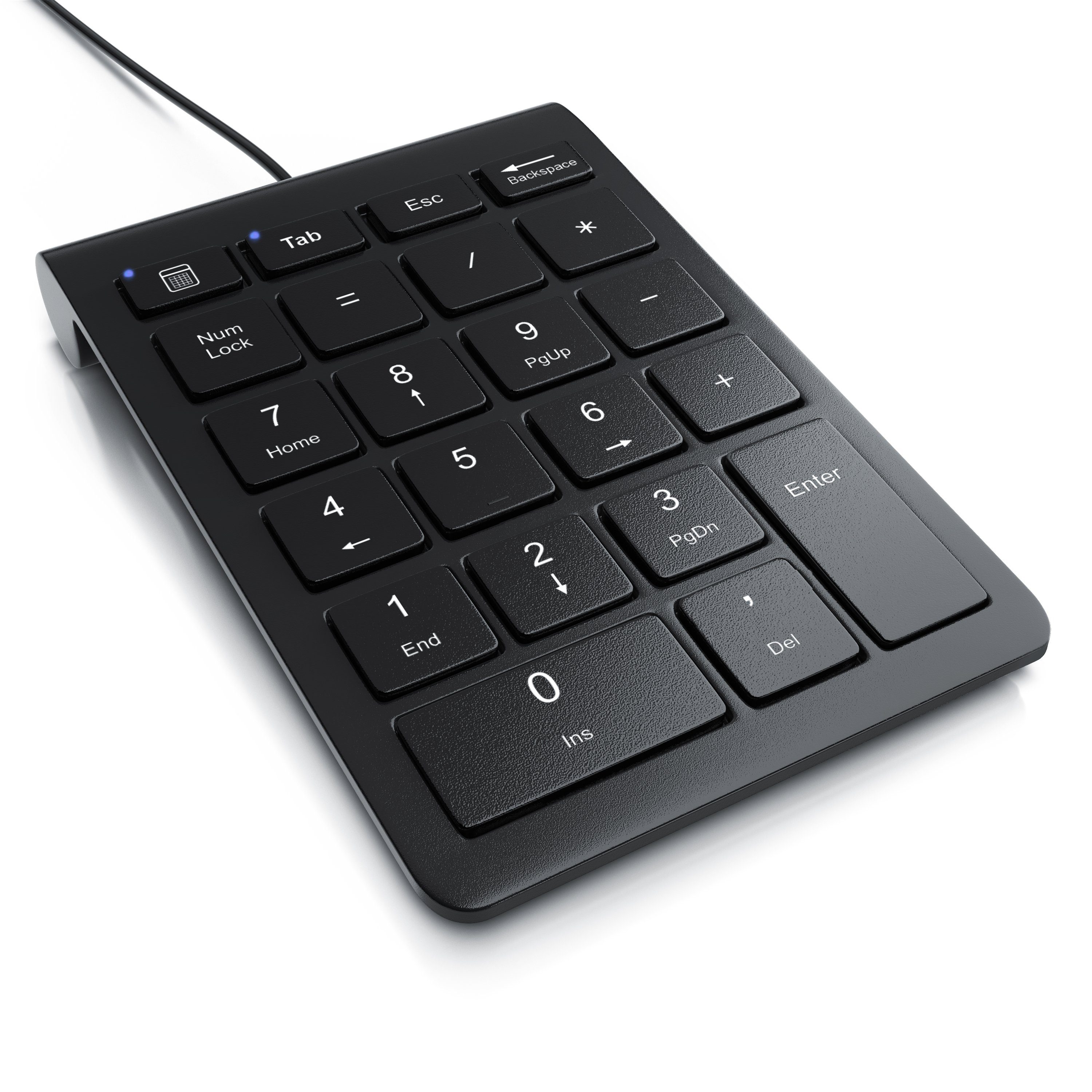 Aplic USB Keypad, Multimediatasten, rutschfest, vollständiges Numpad-Layout Tastatur (22 Tasten, Tastaturerweiterung für Laptop PC und Tablet, 1,5m Kabel)