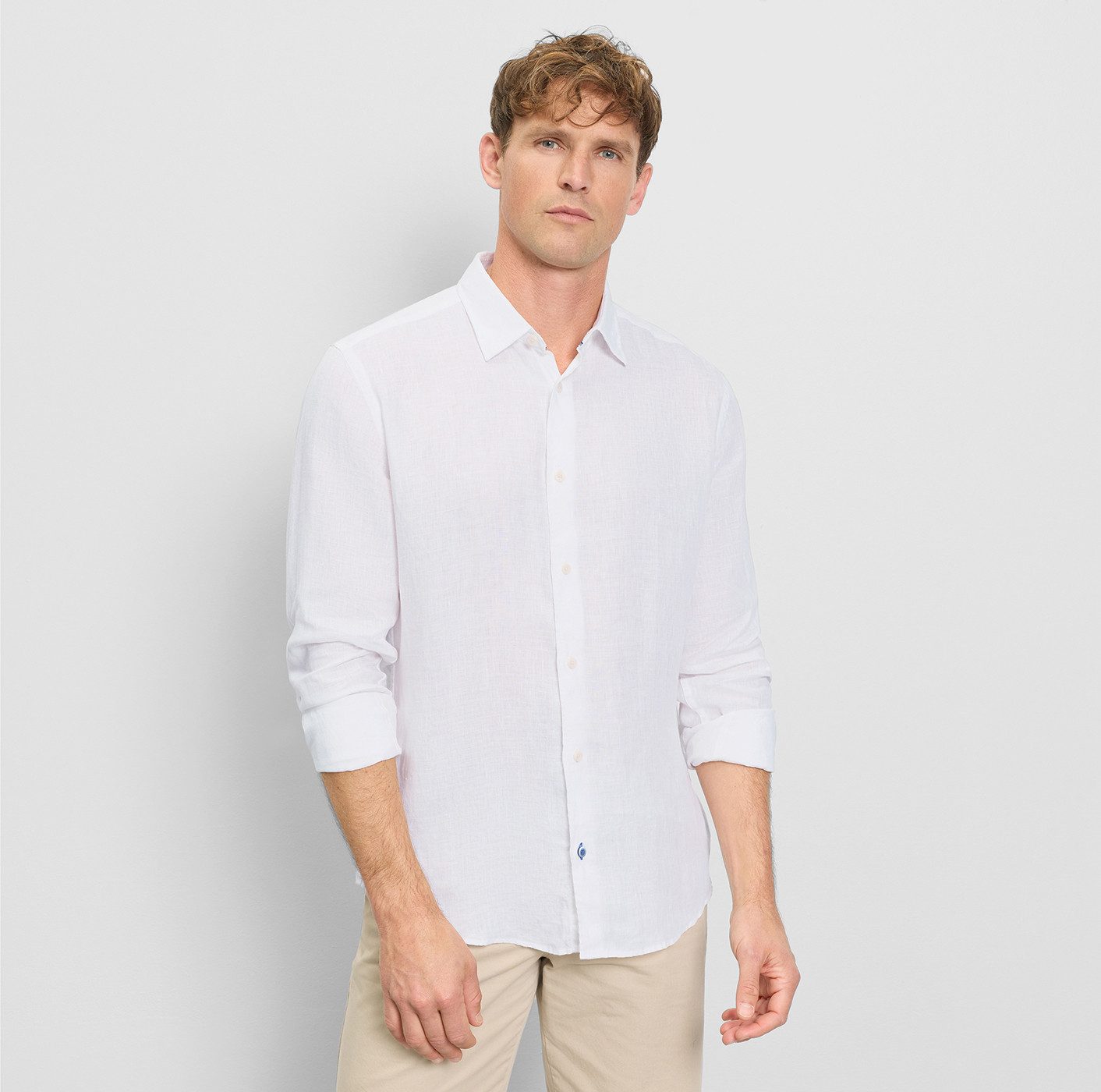 OLYMP Leinenhemd Kentkragen, casual