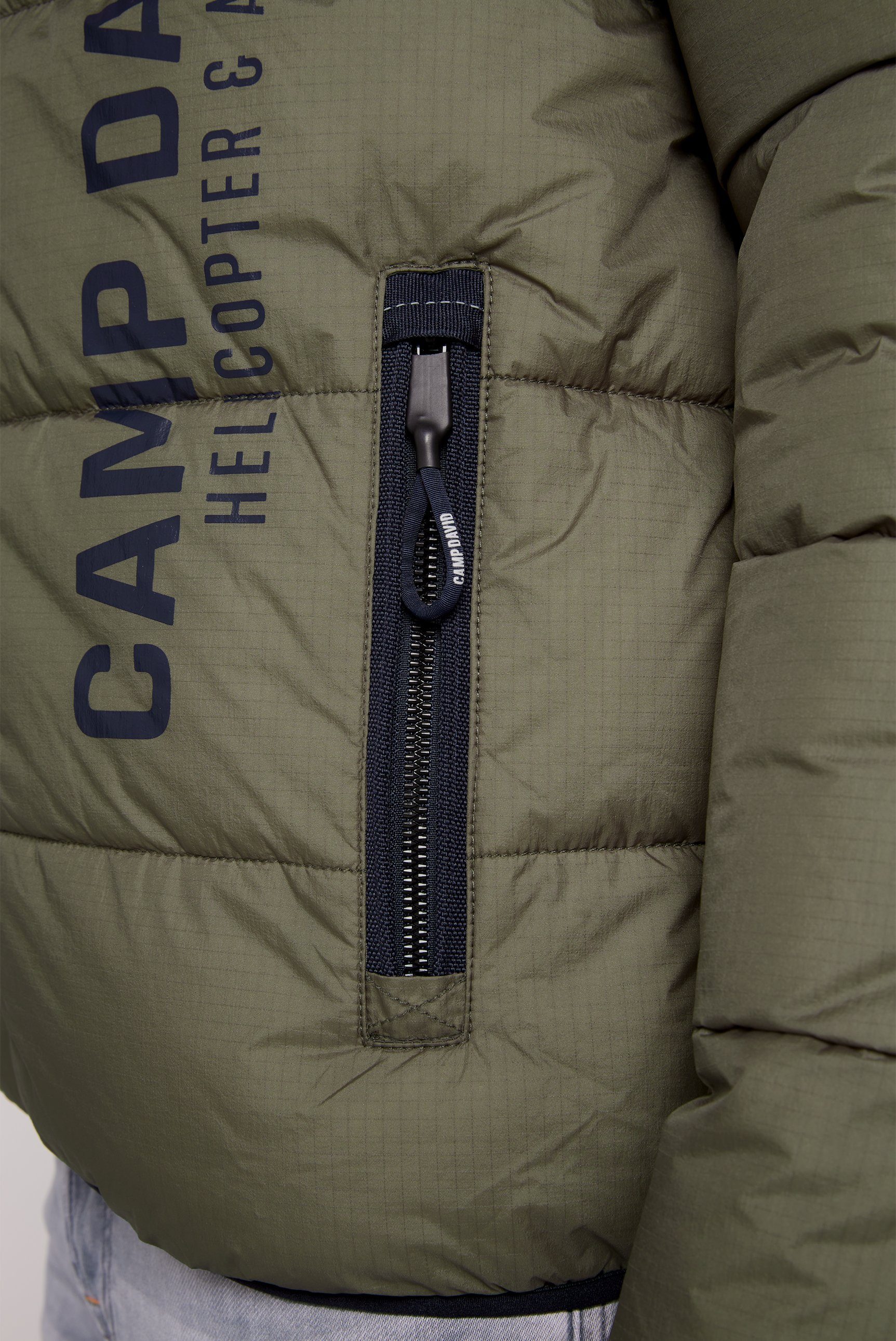 CAMP DAVID Outdoorjacke Windbreaker-Bündchen khaki mit medium Ärmel im