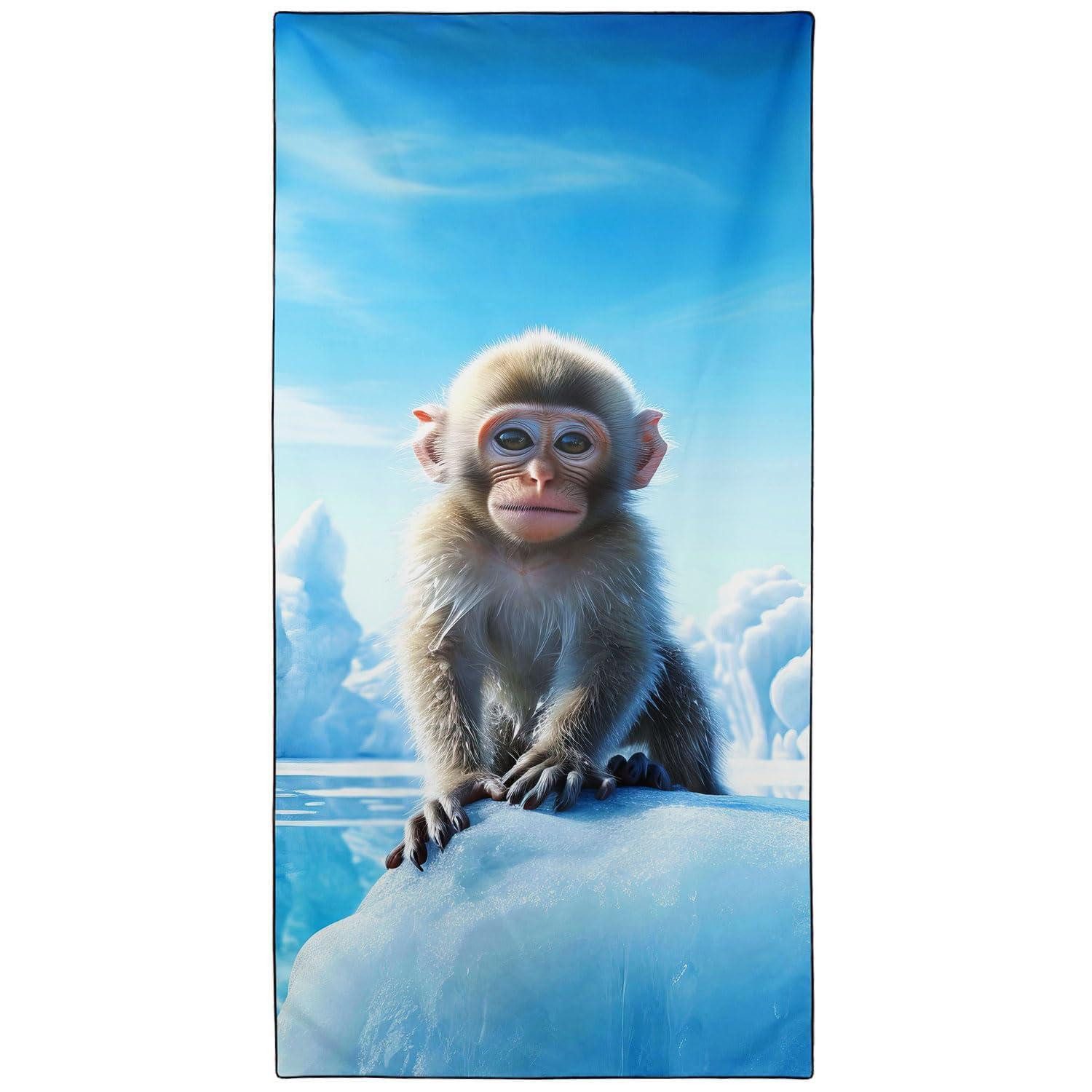 LuxusKollektion Strandtuch Strandtuch Mikrofaser Baby Affe XXL 180x90cm, (1-St)