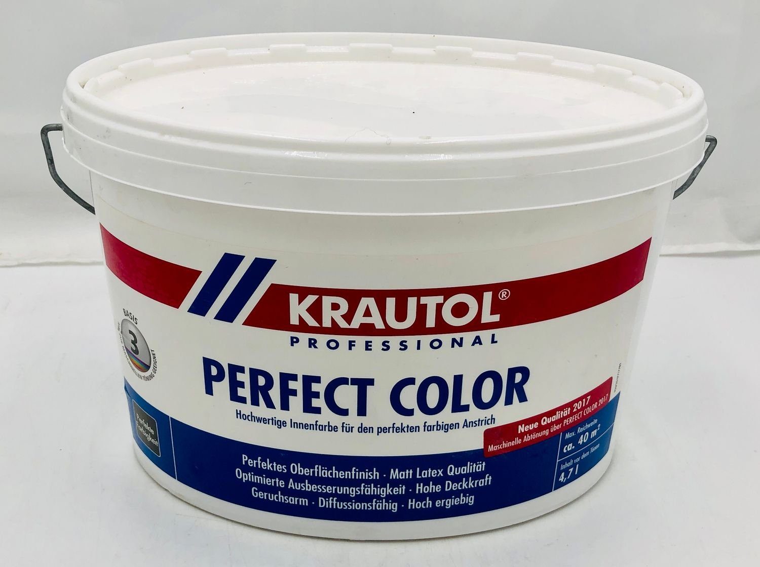 Krautol weiß Perfect 4,7 Basis Vollton- Besch Innenfarbe l Mix und Krautol 3 Abtönfarbe Color Anstrich