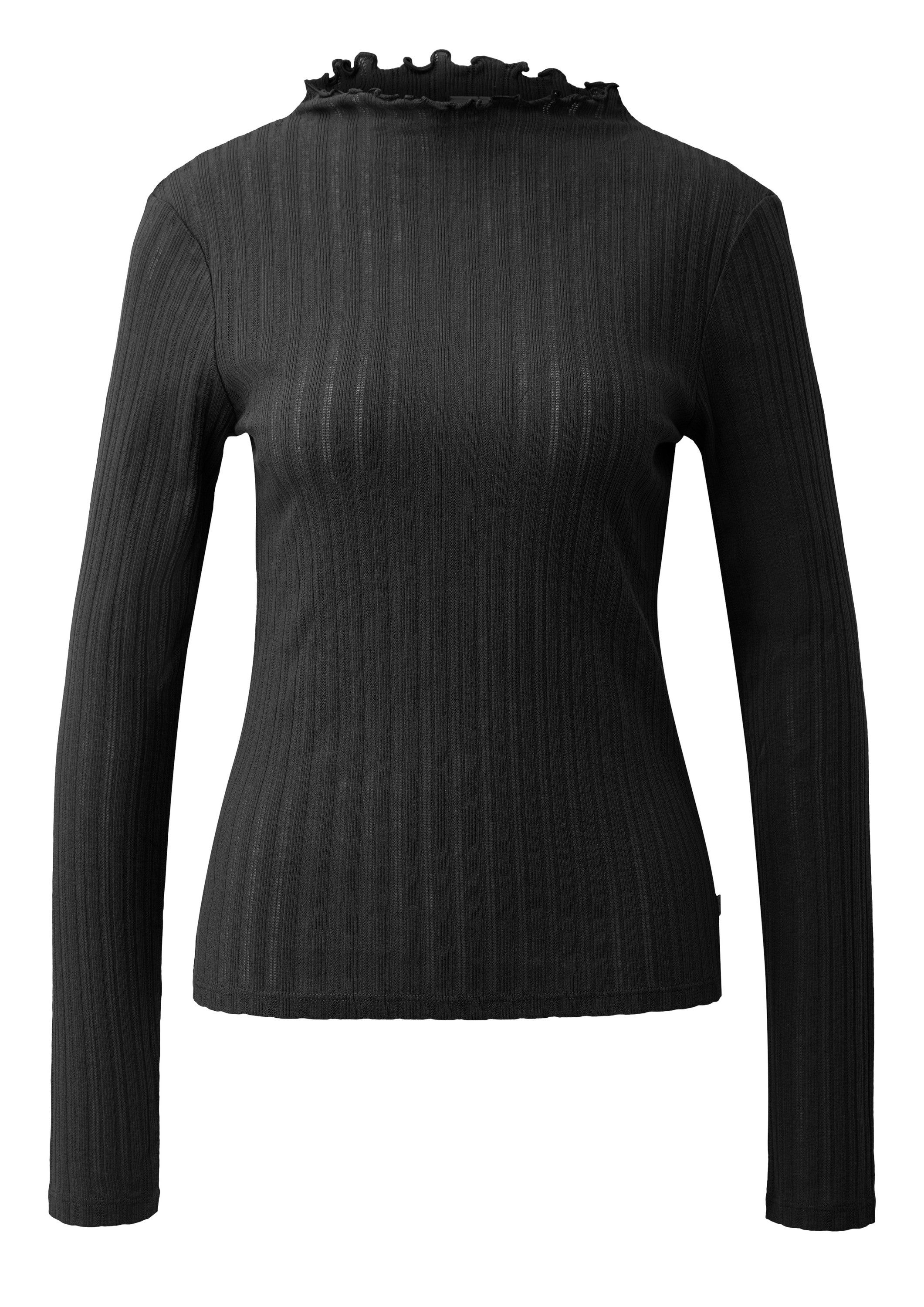 QS Langarmshirt T-Shirt Shirt mit Ajourmuster günstig online kaufen