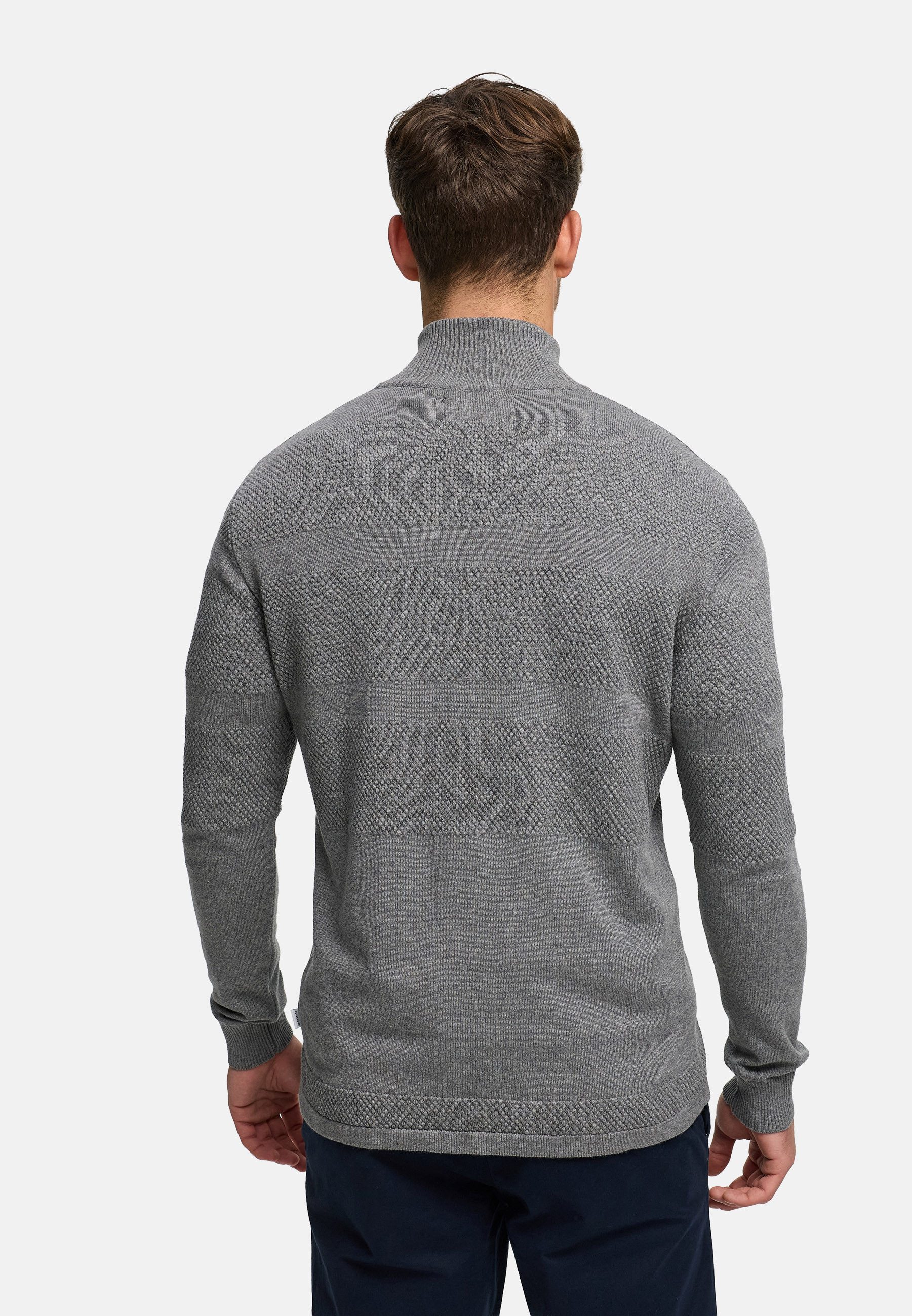 Kronstadt Strickpullover Herren KSHannes Half-Zip Pullover Herrenpullover aus hochwertigem Jaquard-Feinstrick