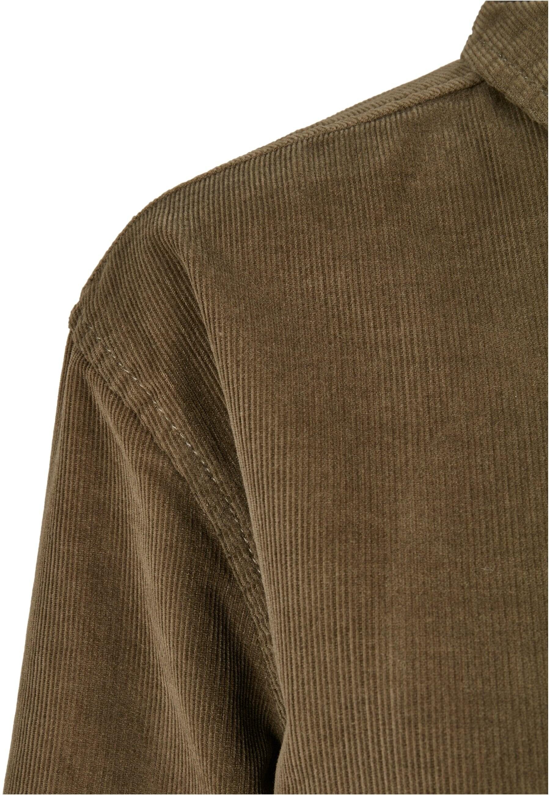URBAN CLASSICS Langarmhemd Damen (1-tlg) Corduroy Shirt Oversized Ladies olive