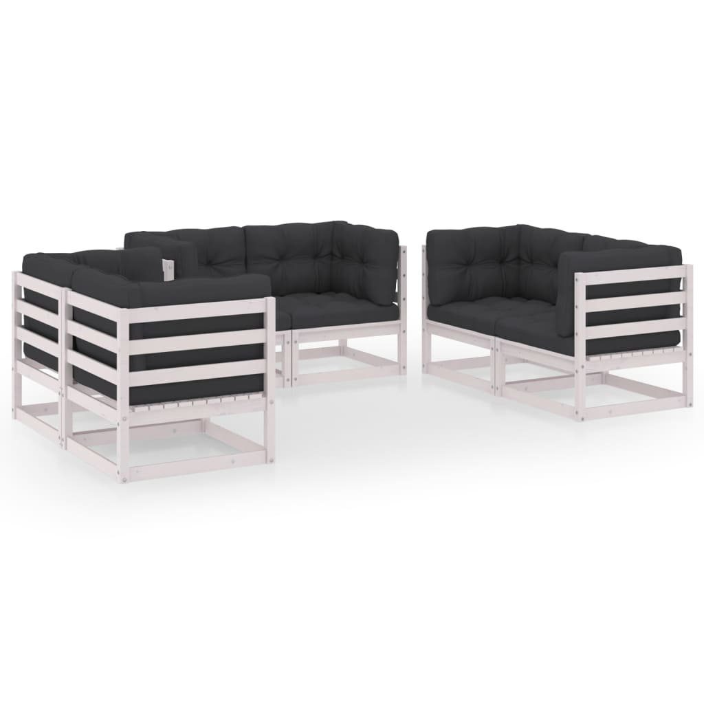 vidaXL Gartenlounge-Set 6-tlg. Garten-Lounge-Set mit Kissen Kiefer Massivholz, (1-tlg)