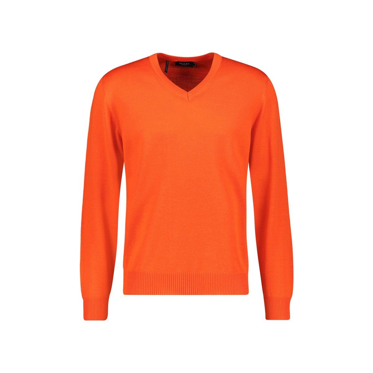 MAERZ Muenchen V-Ausschnitt-Pullover orange regular (1-tlg)