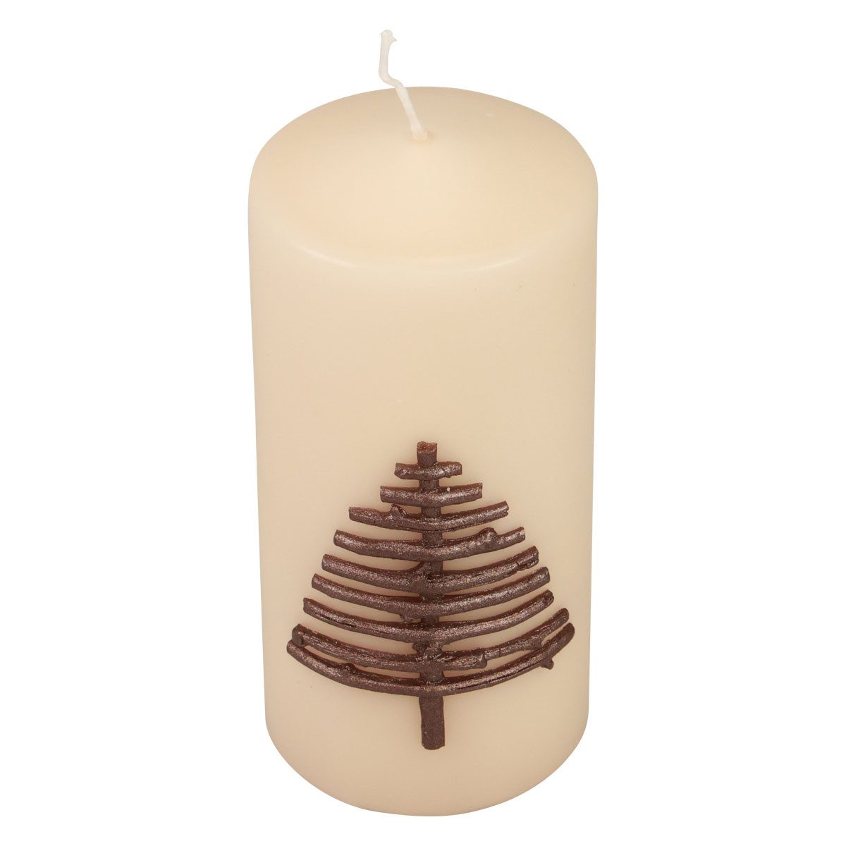 Wiedemann Kerzen Stumpenkerze Elegante Weihnachtskerze mit Tannenbaum-Motiv für