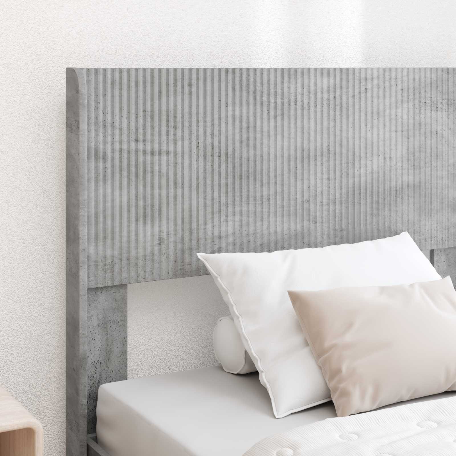 vidaXL Bett Bettgestell mit Stauraum und Kopfteil Betongrau 75 x 190 cm (1-tlg)
