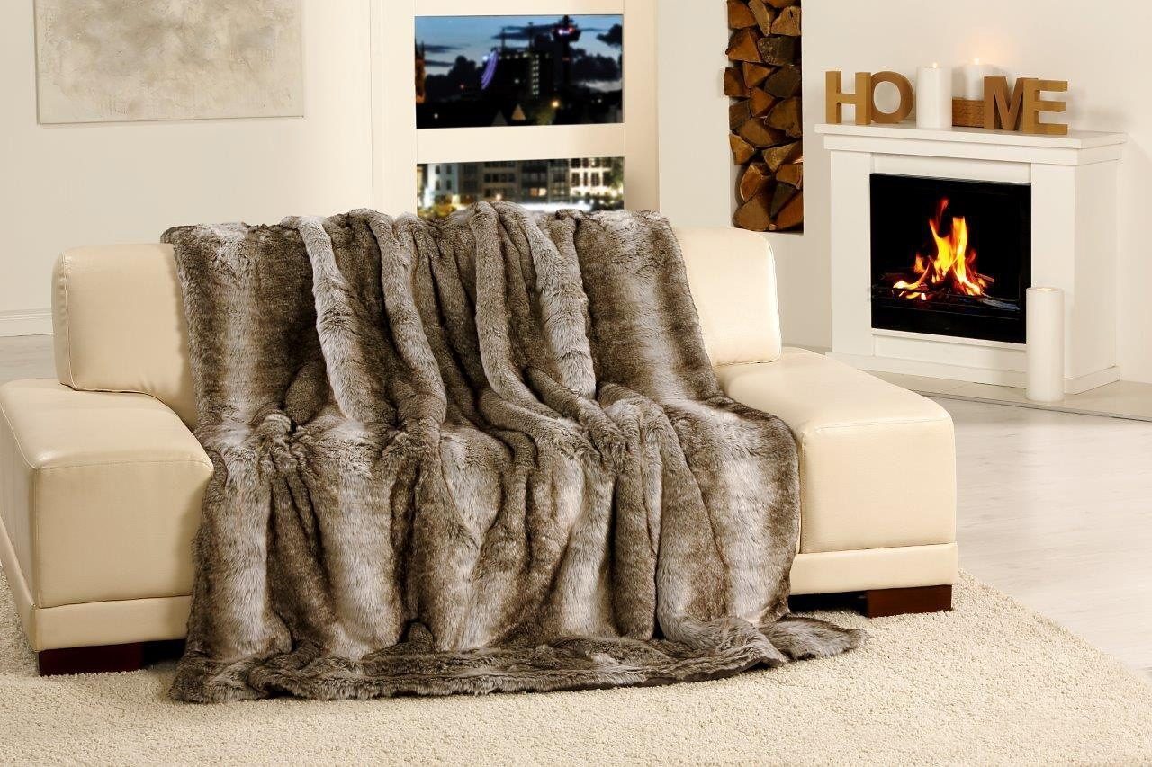 Wohndecke Kodiakbär Felloptik, Gözze, zum Einkuscheln, Kuscheldecke günstig online kaufen