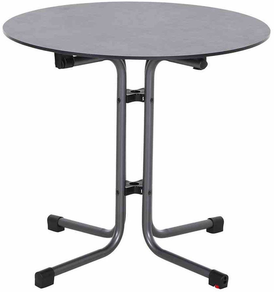 Siena Garden Gartensessel Lane Sessel taupe 2er Set mit Tisch (Set, 2-St), 2 x Stapelsessel + Tisch Sola Ø 80 cm