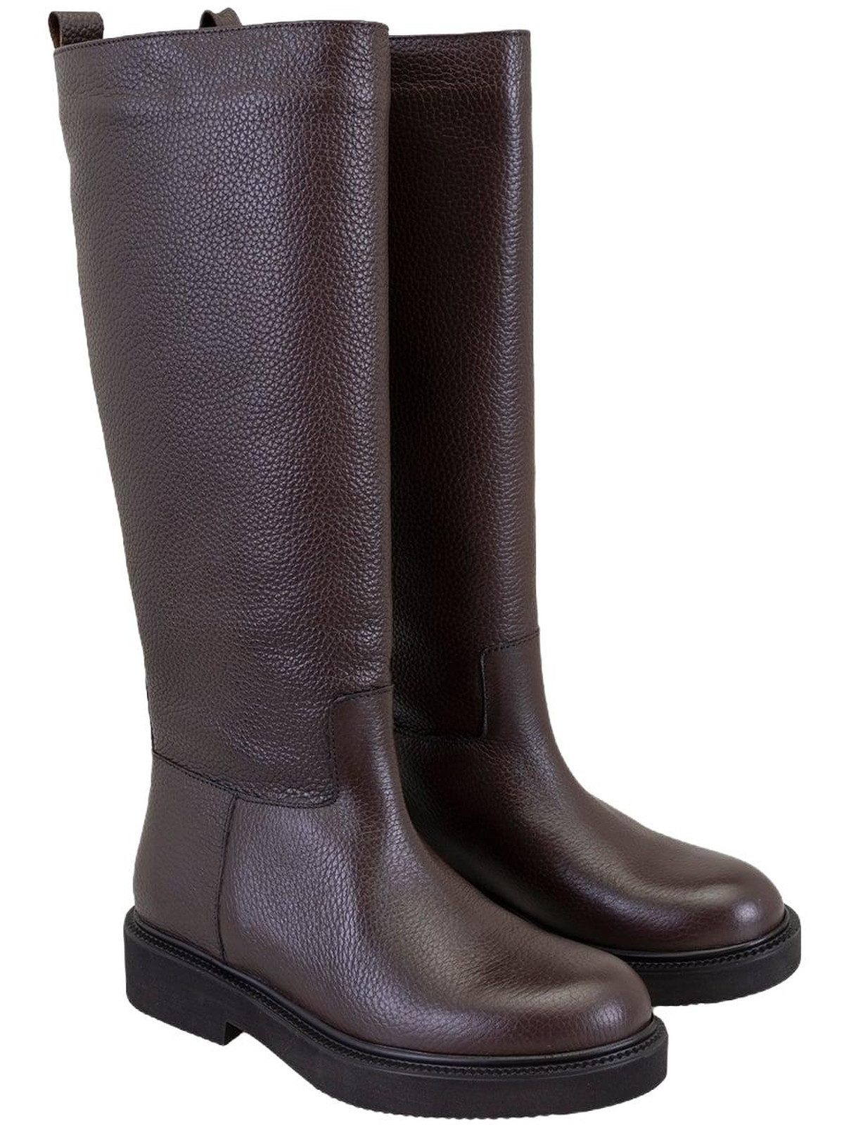 Desa Damen-Winterstiefel aus Leder – 4 cm Absatz, zum Hineinschlüpfen, Stiefel
