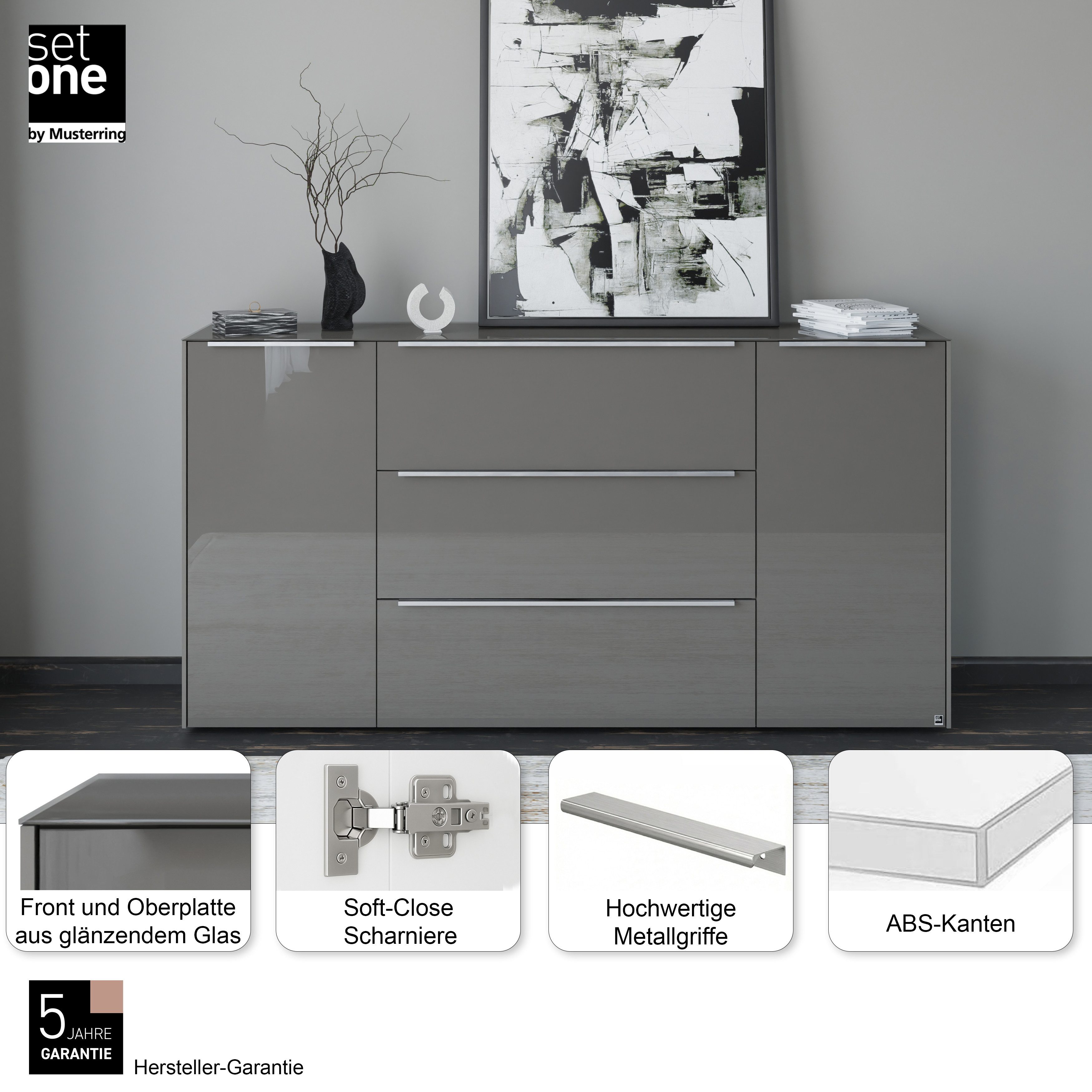 set one by Musterring Sideboard Reno (1 St), Mit Gleitern und in verschiedenen Farben erhältlich