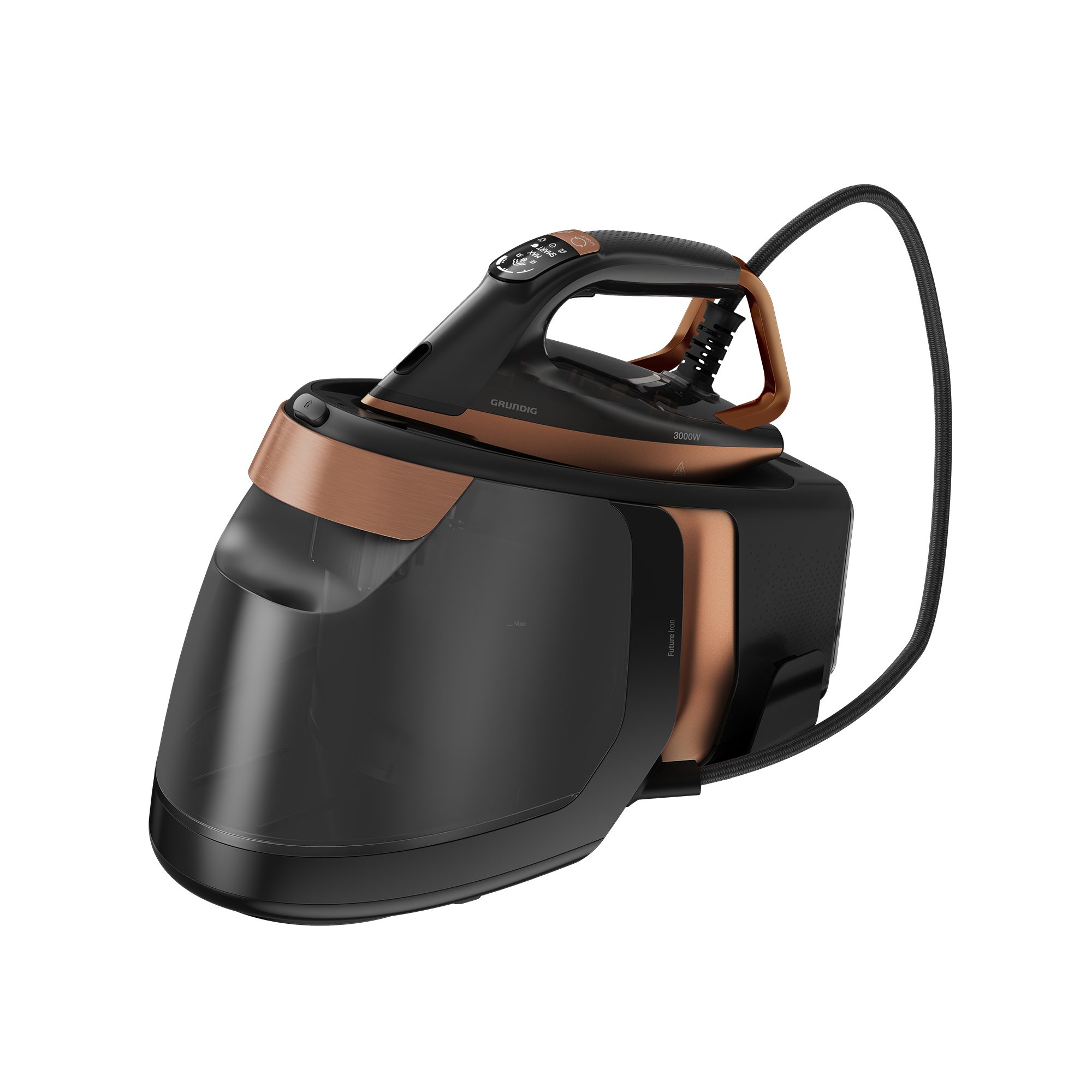 Grundig Dampfbügelstation SIS 9180, 8 Bar Dampfdruck, 1800 ml Wassertank, 1,8 Liter abnehmbarer Wassertank, Automatische Entkalkung