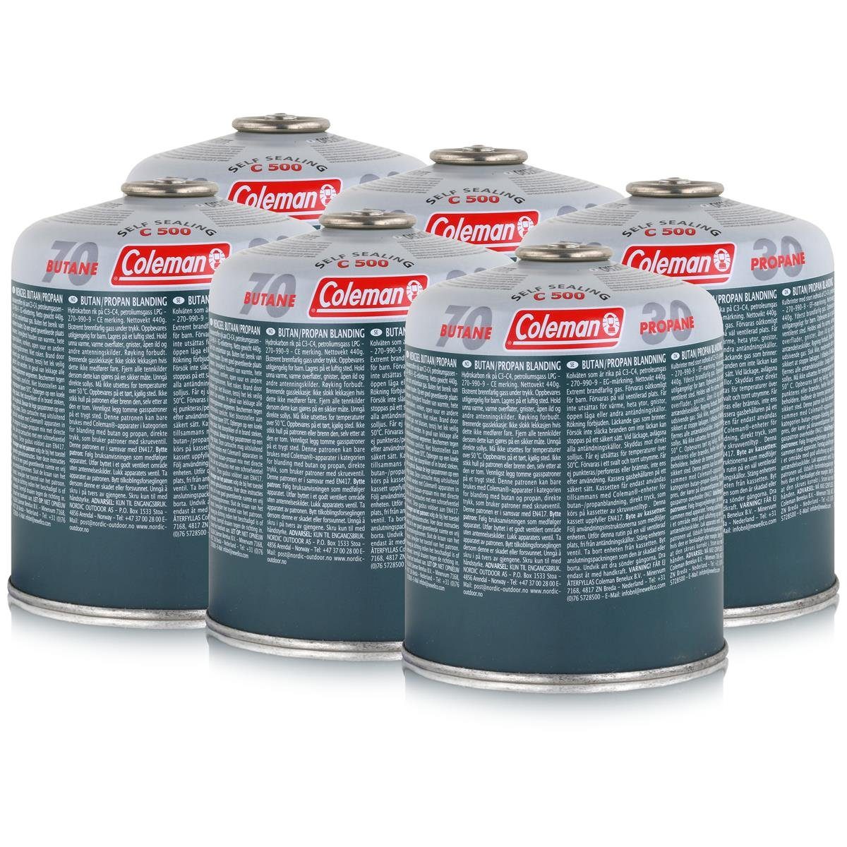 COLEMAN Camping-Gas Coleman C500 Gaskartusche 6x440g - Schraubkartusche (1er Pack)