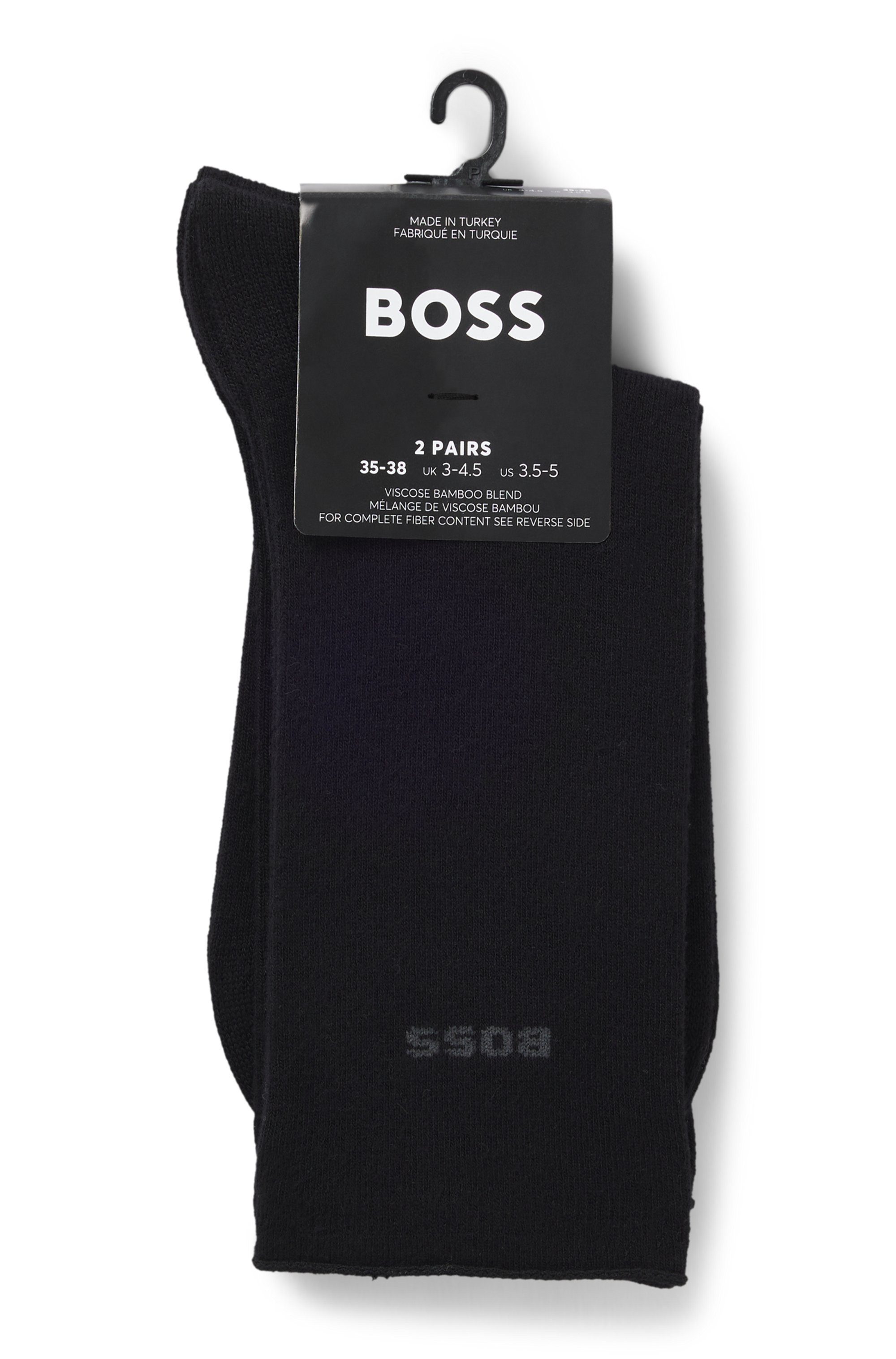 BOSS Socken (2-Paar) mittelhoch, verstärkte Zehen- und Fersenpartie