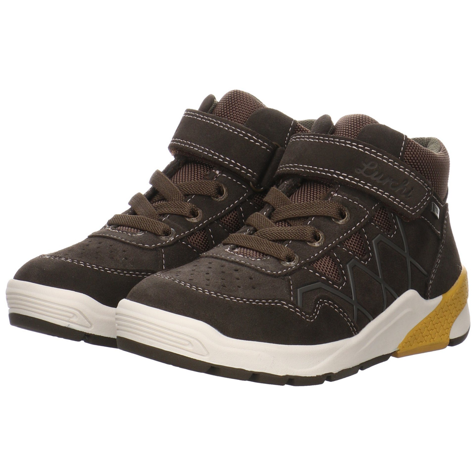 grün Jungen Schnürhalbschuhe Ronald-Tex 049296 Lurchi Sneaker Leder-/Textilkombination Boots