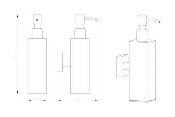 Ambrosya Seifenspender Seifenspender aus schwarzem Edelstahl - Seifenhalter Seife Spender Bad Küche WC Glas, Wandmontage