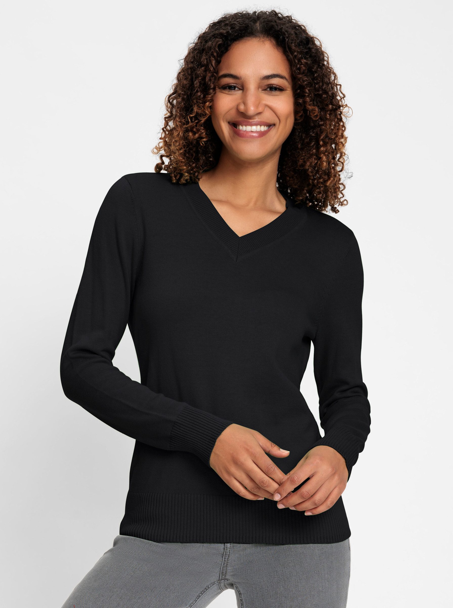 Witt Strickpullover V-Ausschnitt-Pullover .
