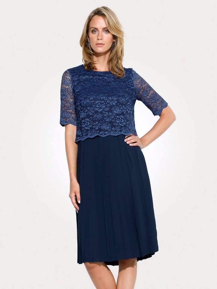 Mona Kleid mit Spitzenoberteil in blau