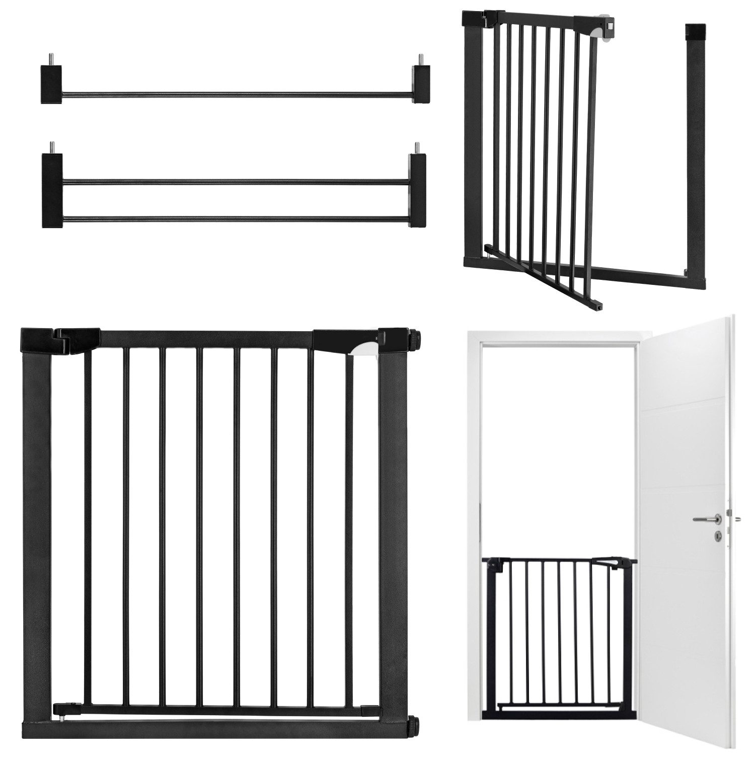 MoMi Türschutzgitter Paxi Plus (Set inkl. 2 Verlängerungen – 75–103 cm)